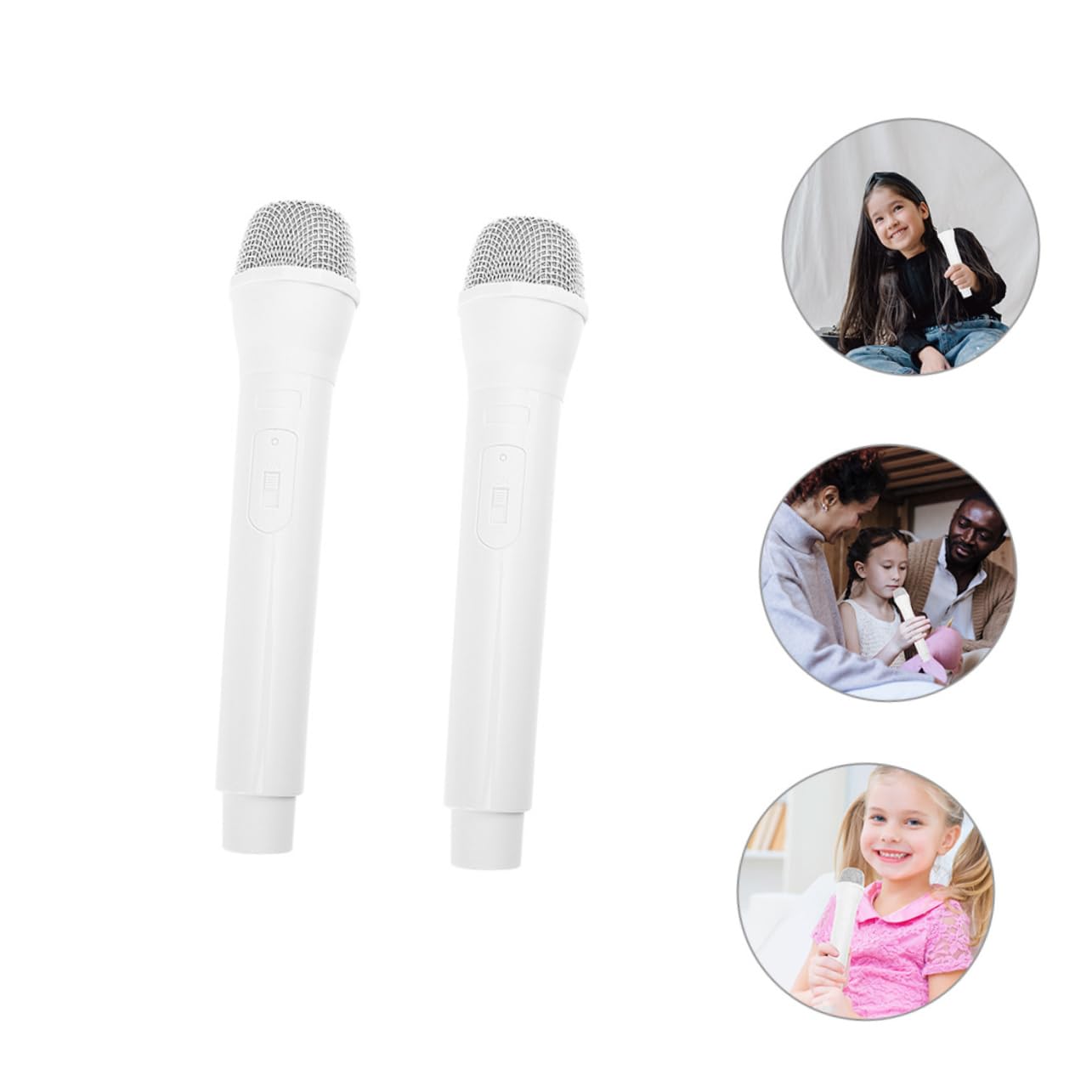 6 Pcs Toy Microphone Set - Artificial Fake Microphone Accessories for Kids Pretend Play, Singing & Performance - Perfect for Parties, Karaoke & Role Playing Games