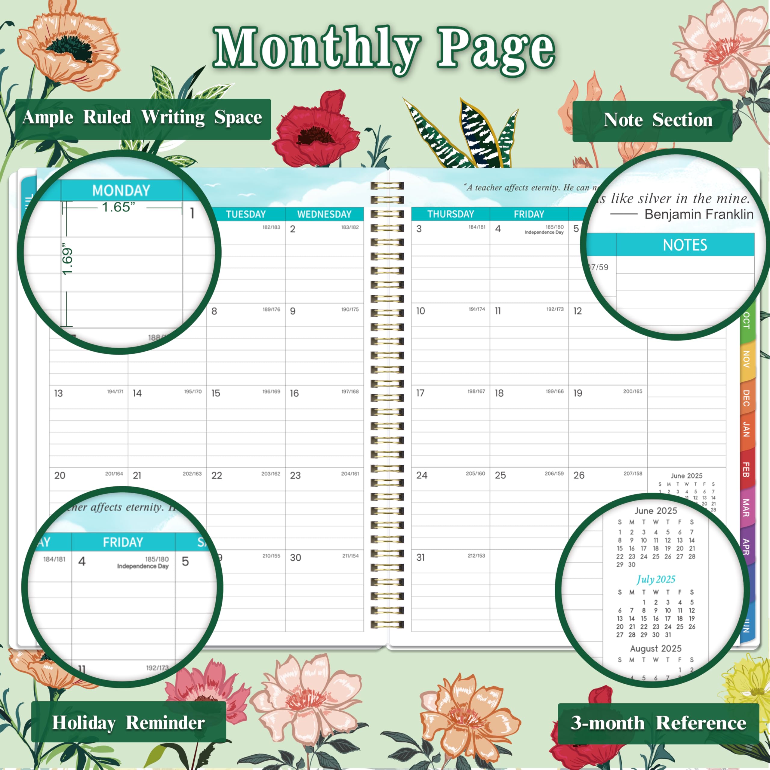 2025-2026 Teacher Planner - Academic Lesson Plan Book with Weekly & Monthly Calendar (July 2025-June 2026) | 8.5