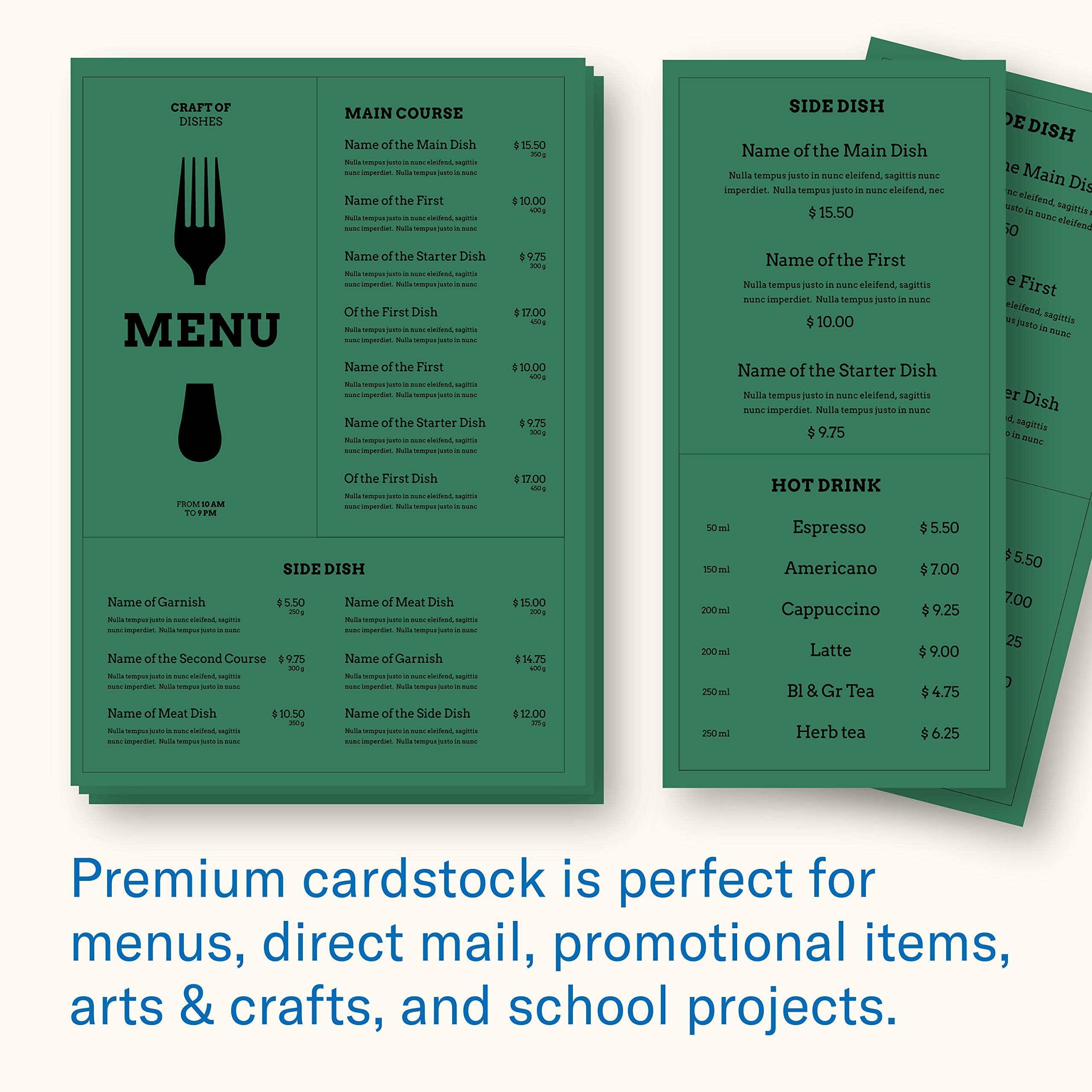 Hammermill Green Cardstock Paper - 110 lb, 8.5 x 11 Inches, 3 Pack (600 Sheets) - Premium Thick Colored Card Stock for Crafting, Scrapbooking & DIY Projects - Made in USA (168330C)
