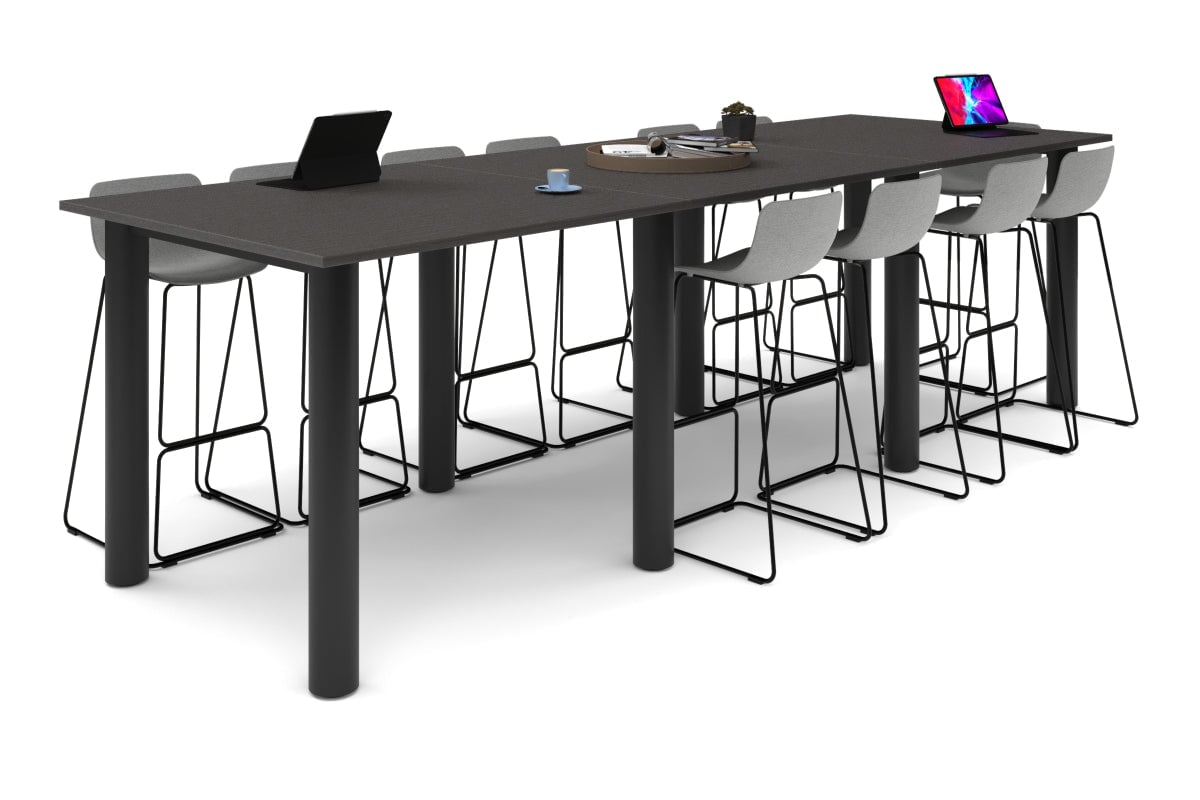 Quadro Cylinder Legs Large Counter Table 3600L x 1200W - Heavy Duty Metal Bar Table Base for Restaurants, Pubs, and Commercial Kitchens