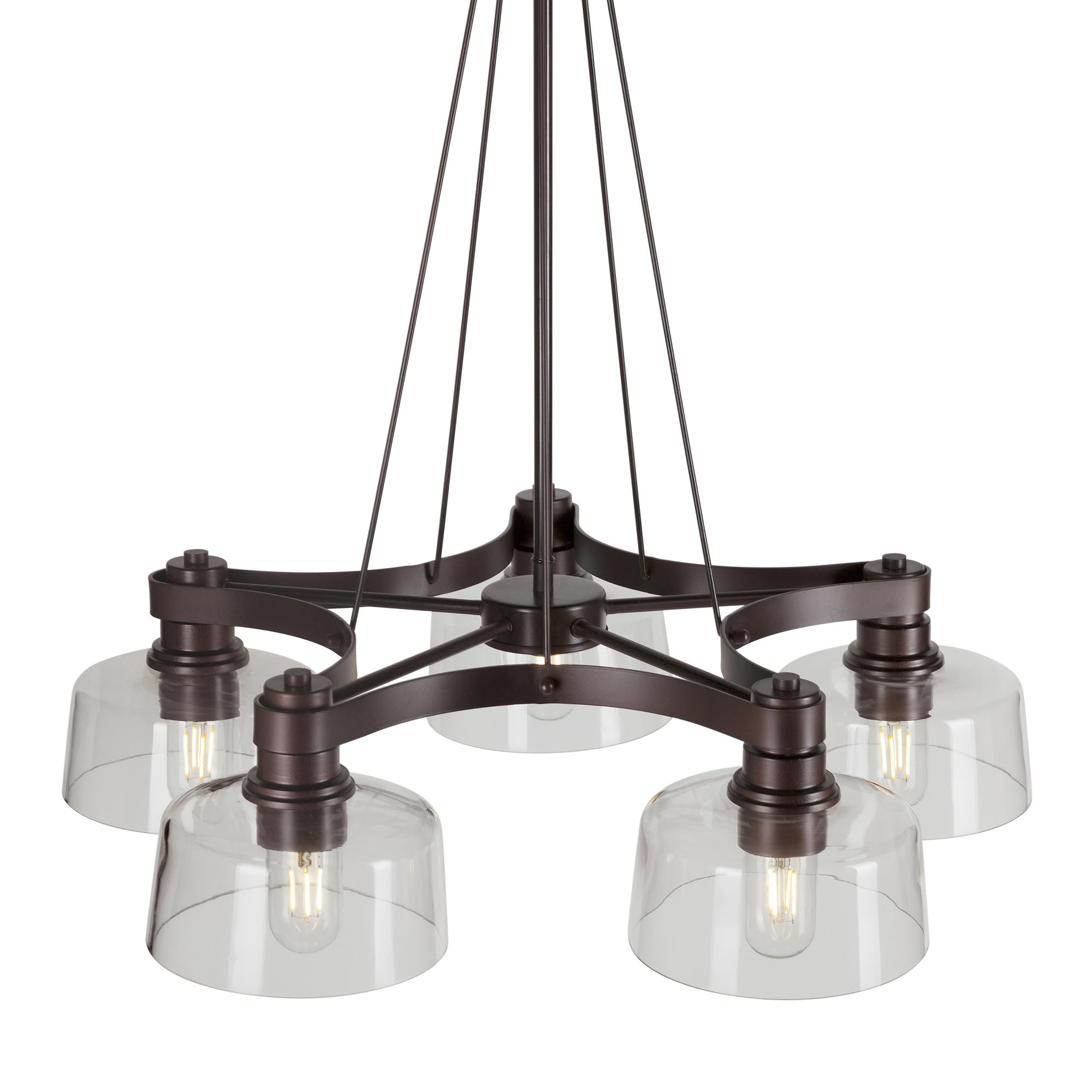 Forte 2735-05-32 5-Light Bronze Chandelier - Elegant Ceiling Light Fixture for Dining Room, Living Room & Bedroom Lighting Decor
