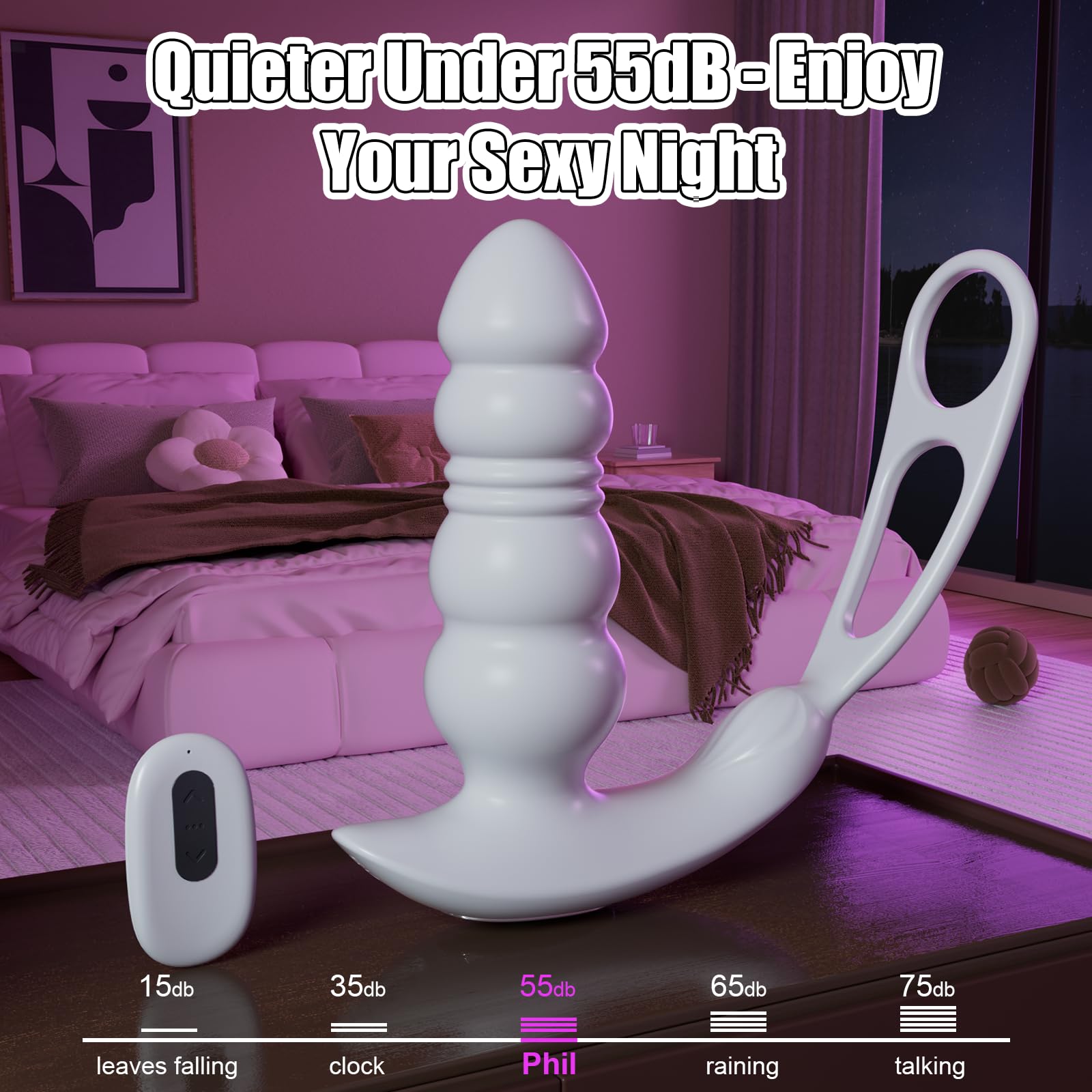 Premium Prostate Massager for Men - Thrusting Anal Plug with Vibrating Cock Ring, Powerful Male Sex Toy for Enhanced Pleasure | Perfect for Solo Play, Couples Fun & Prostate Health Therapy