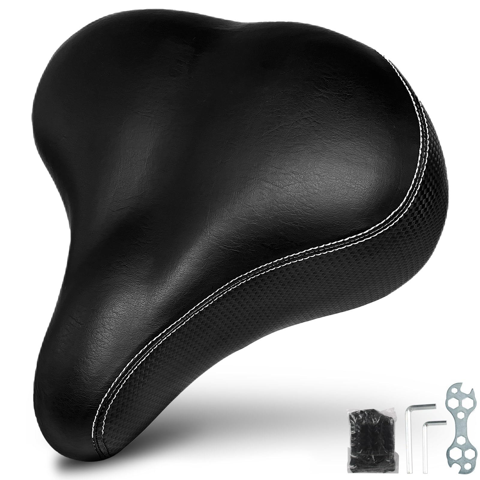 Premium Bike Seat Cushion - Extra Soft Comfortable Bicycle Seat Cover for Men & Women - Universal Fit for Road, Mountain, Cruiser & Exercise Bikes - Perfect for Long Rides, Commuting & Indoor Cycling Workouts