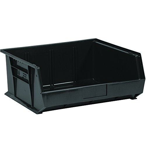 Aviditi 6-Pack Black Plastic Stackable & Hangable Storage Bins | 14.75