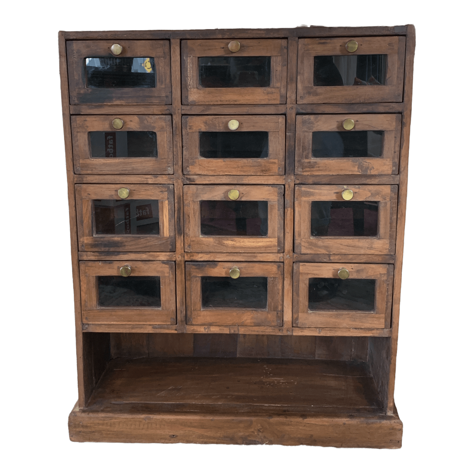 12-Drawer Wood and Glass Chest Organizer - Stylish Storage for Bedroom, Closet, or Office