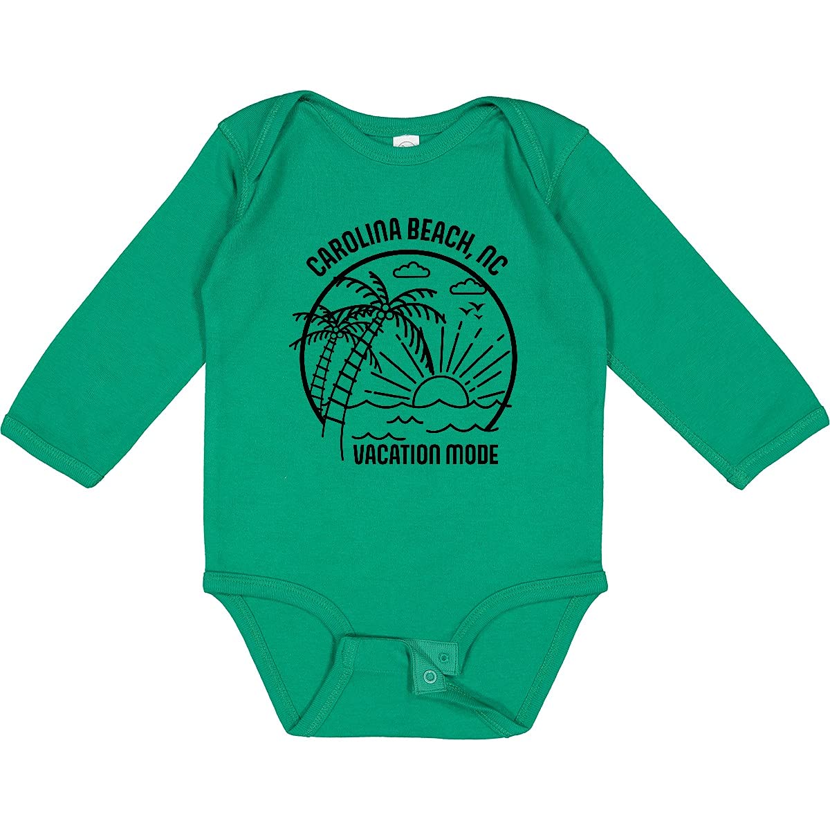 Inktastic Summer Vacation Mode Carolina Beach North Carolina Long Sleeve Baby Bodysuit - Perfect for Beach Trips, Family Photos & Casual Outings