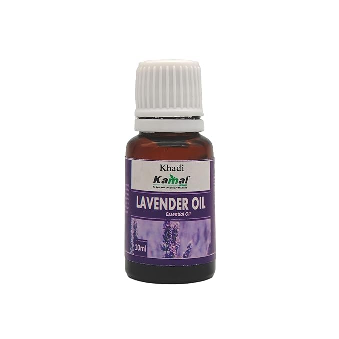 Khadi Kamal Pure Lavender Essential Oil - 100% Natural Aromatherapy Oil for Relaxation, Hair Growth, Skin & Face Care (10ml) - Perfect for Diffusers, Massage & DIY Beauty Products