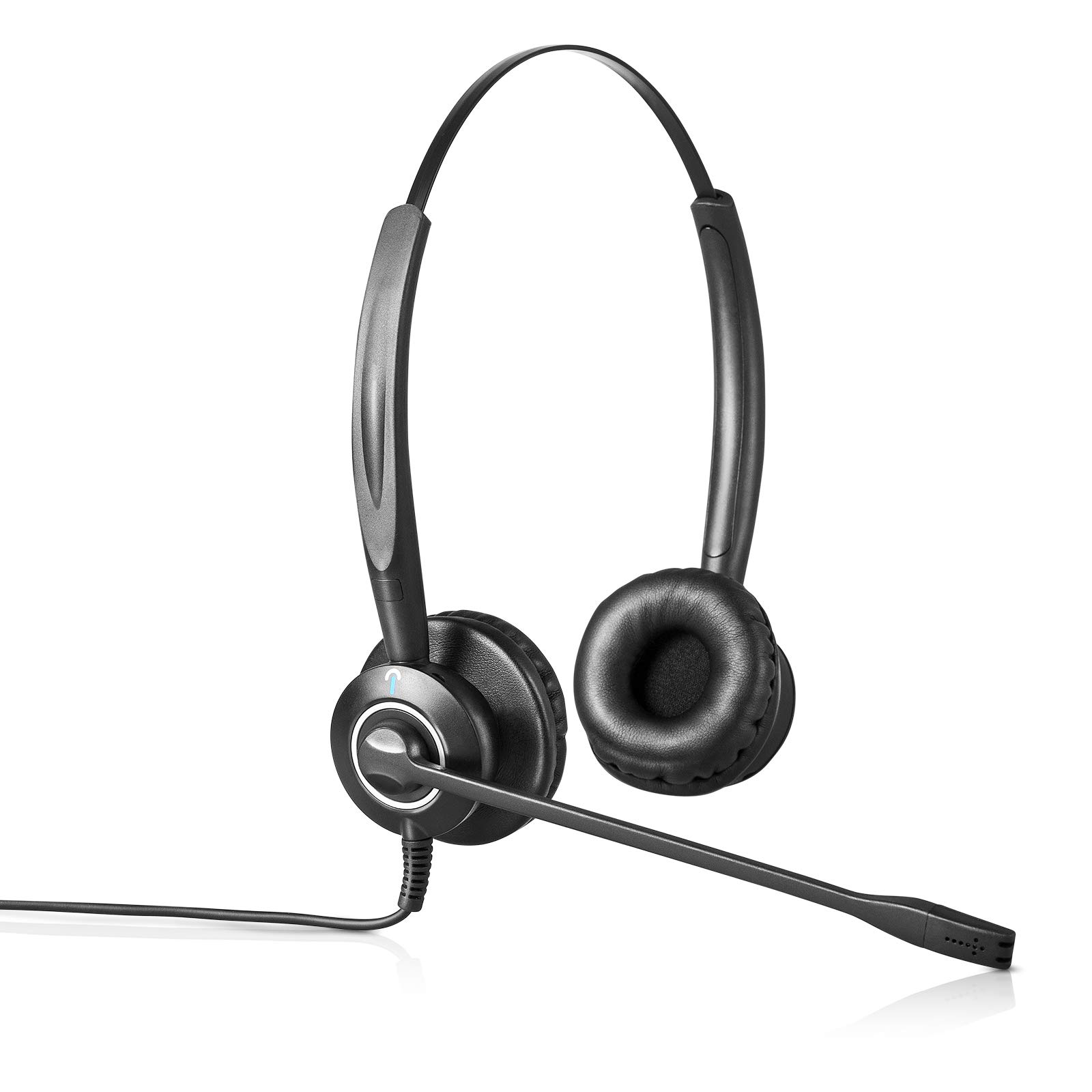 Leitner H950 Dual-Ear USB Computer Headset with Noise Cancelling Mic - Professional WFH Headphones for Zoom, Teams, Webex & Softphones - Perfect for Remote Work, Online Meetings & Call Centers