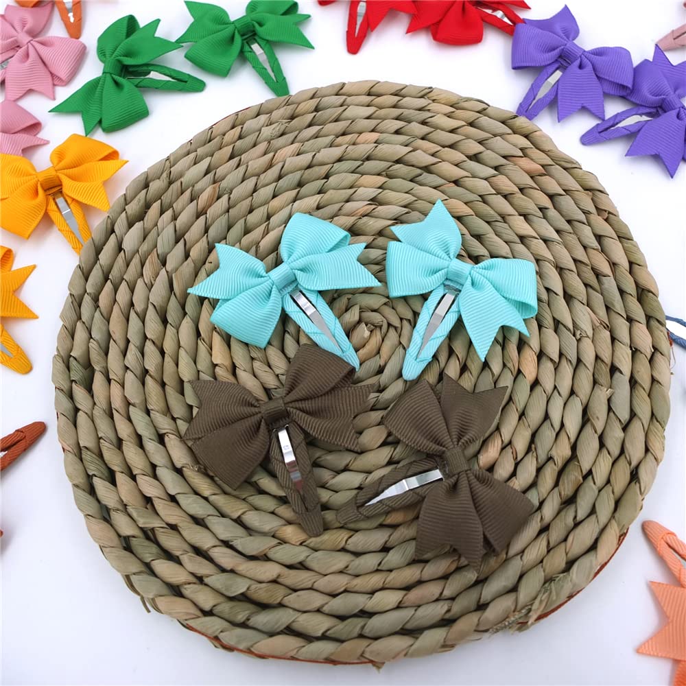 24 PCS Pinwheel Snap Hair Clips for Baby Girls & Toddlers - Cute Tiny Hair Bows for Infants & Kids - Perfect for Parties, Holidays & Everyday Outfits