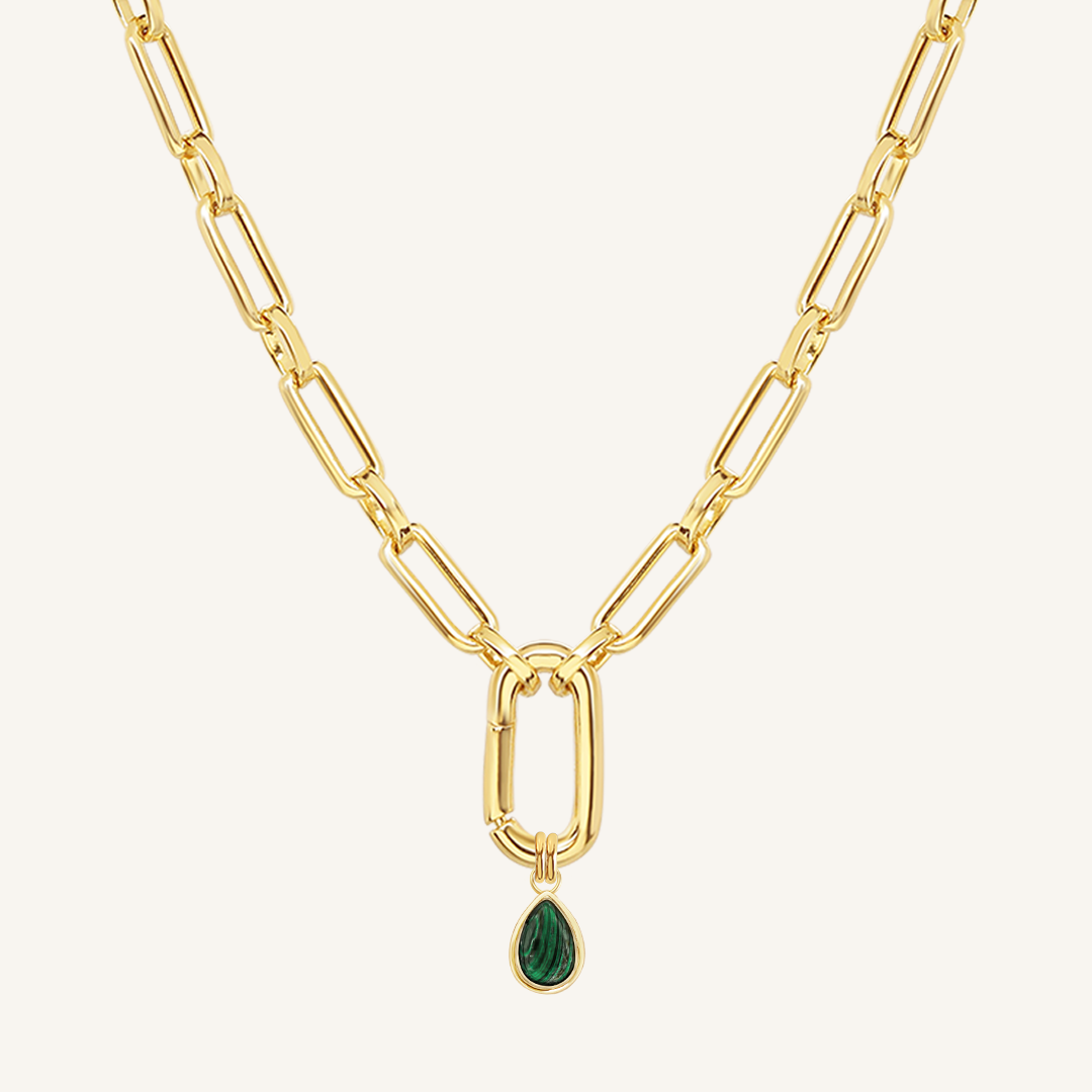 Malachite Trove Charm Necklace - Handmade Gemstone Jewelry for Women, Boho Style Healing Crystal Pendant - Perfect for Meditation, Yoga & Spiritual Gifts