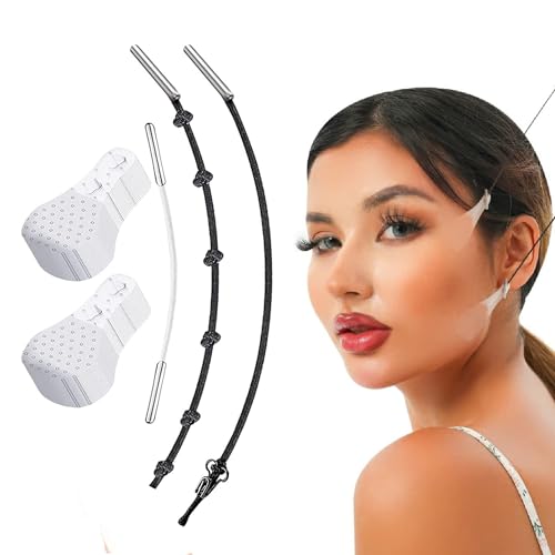 40Pcs Invisible Face Lift Tape with Elastic Lifting Ropes - Instant Facelift Sticker for Sagging Skin, Wrinkles & Double Chin - Perfect for Makeup, Cosplay & Special Effects