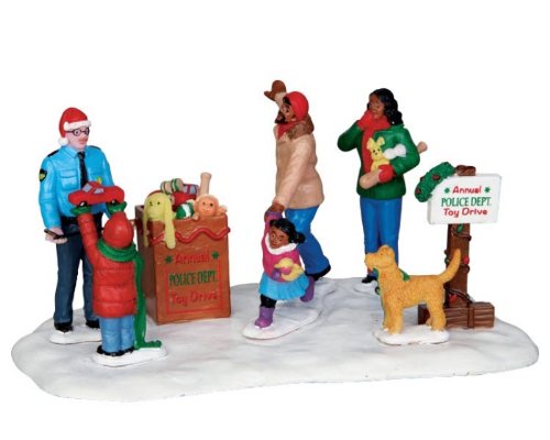 Lemax Village Collection Toy Drive #43075 - Miniature Christmas Village Display for Holiday Decor & Collectibles