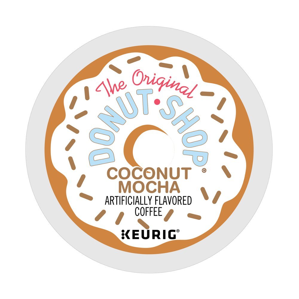 72 Count Donut Shop Coconut Mocha K-Cup Pods (4-Pack) - Compatible with Keurig Brewers - Perfect for Home & Office Coffee Breaks