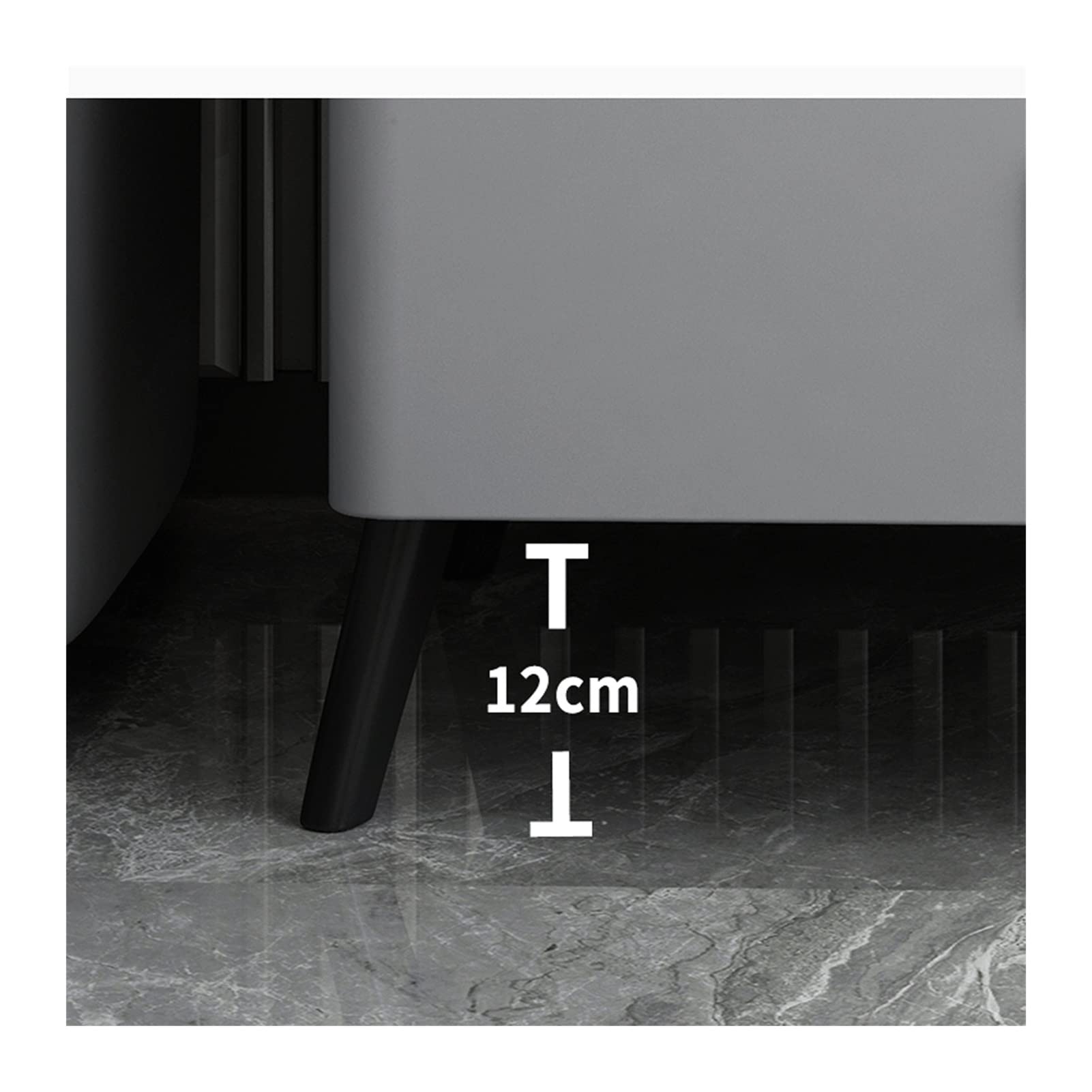 Modern Slate Bedside Table - 15.7 Inch Small Nightstand with Durable Texture Craft for Bedroom, Living Room & Office - Stylish & Functional Side Table for Home Decor (Style 08)