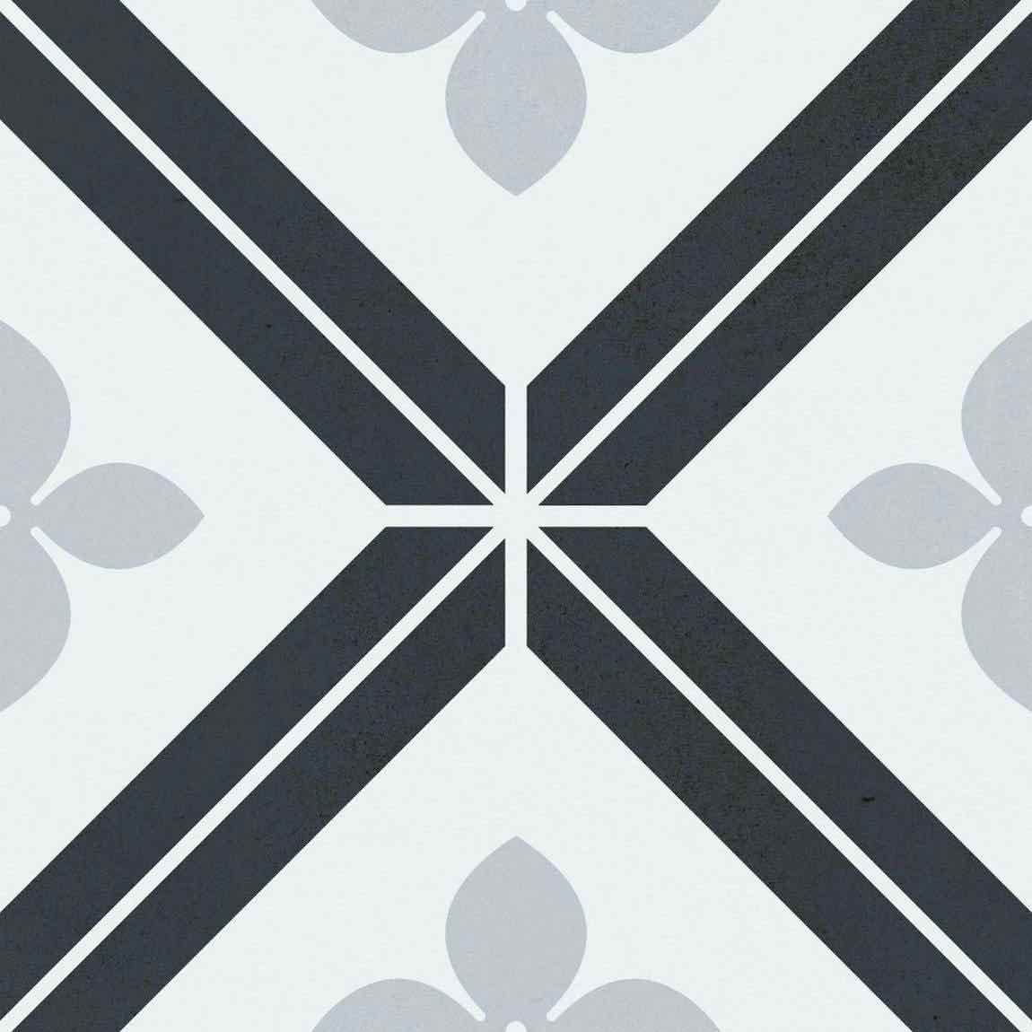 8x8 Patterned Porcelain Tile Bloom - Elegant Floor & Wall Tile for Bathroom, Kitchen & Living Room Decor
