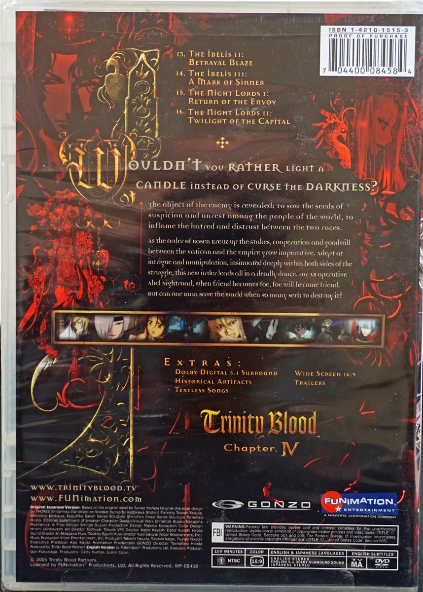 Trinity Blood: Chapter IV - English Manga Volume | Action, Vampire & Supernatural Adventure | Perfect for Anime Fans & Collectors