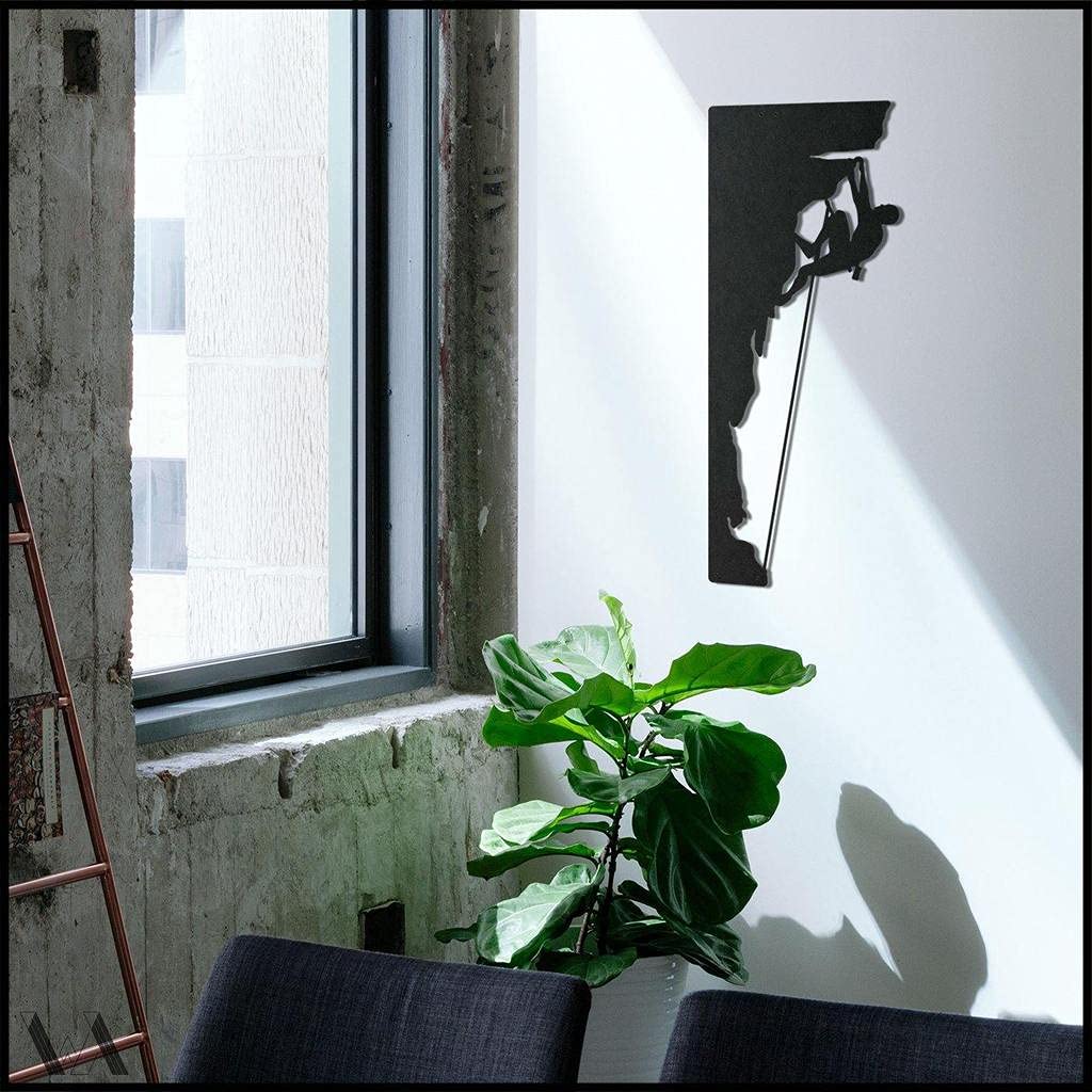 LaModaHome 40x99 cm Metal Wall Art - Modern Geometric Climber Design for Living Room, Bedroom, Kitchen & Bathroom Decor - Indoor & Outdoor Wall Hanging Decorations - Perfect for Home, Office & Patio Decoration