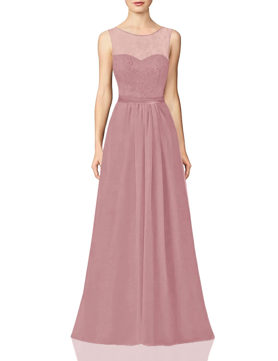 Elegant Long Lace Bridesmaid Dresses for Prom & Formal Evening Events - A-Line Chiffon Gowns for Weddings, Parties & Special Occasions