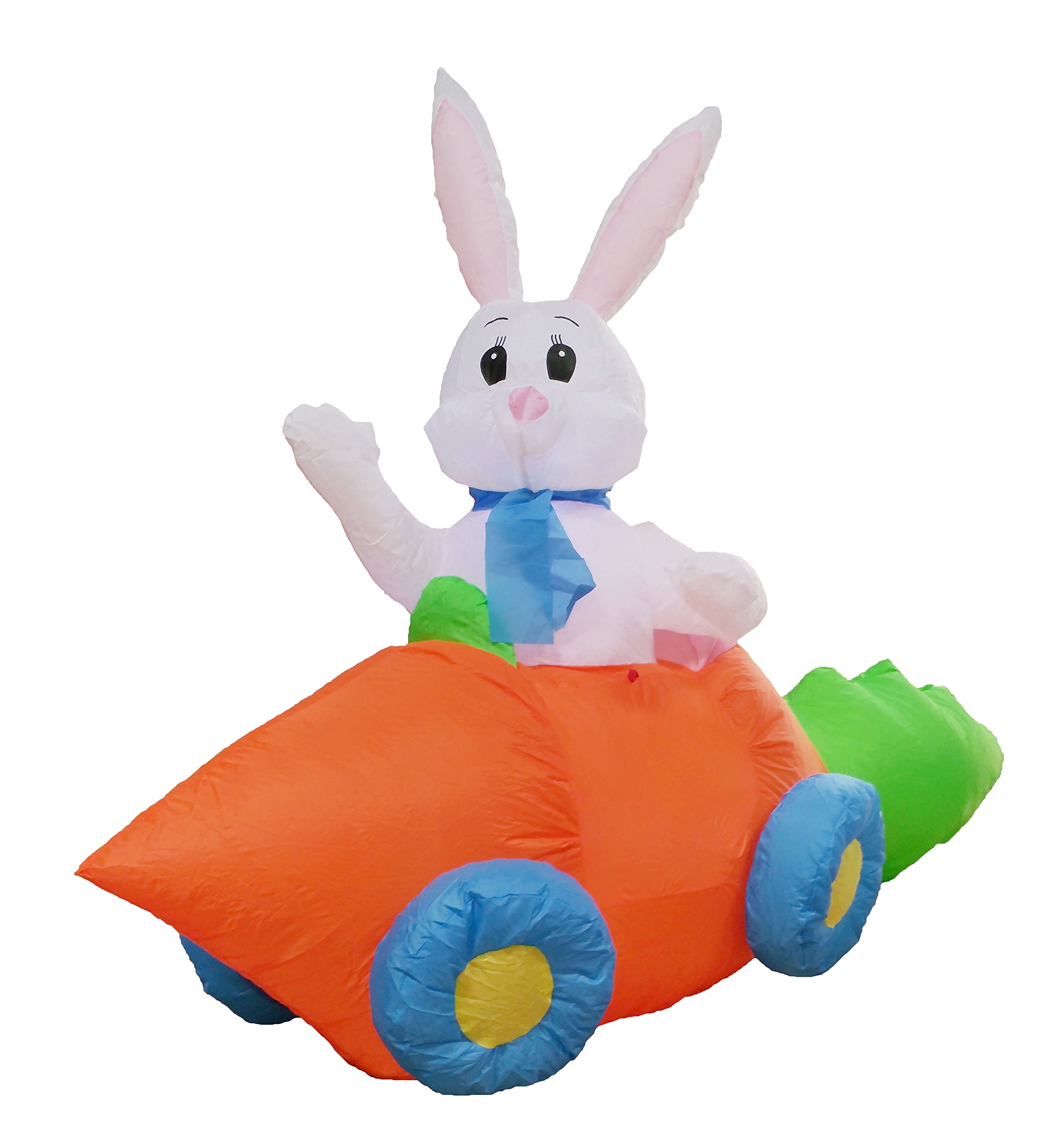5ft LED Lighted Easter Inflatable Bunny in Carrot - Outdoor Indoor Holiday Decor for Yard, Lawn, Party, Home - Perfect for Easter Celebrations, Spring Decorations & Family Gatherings