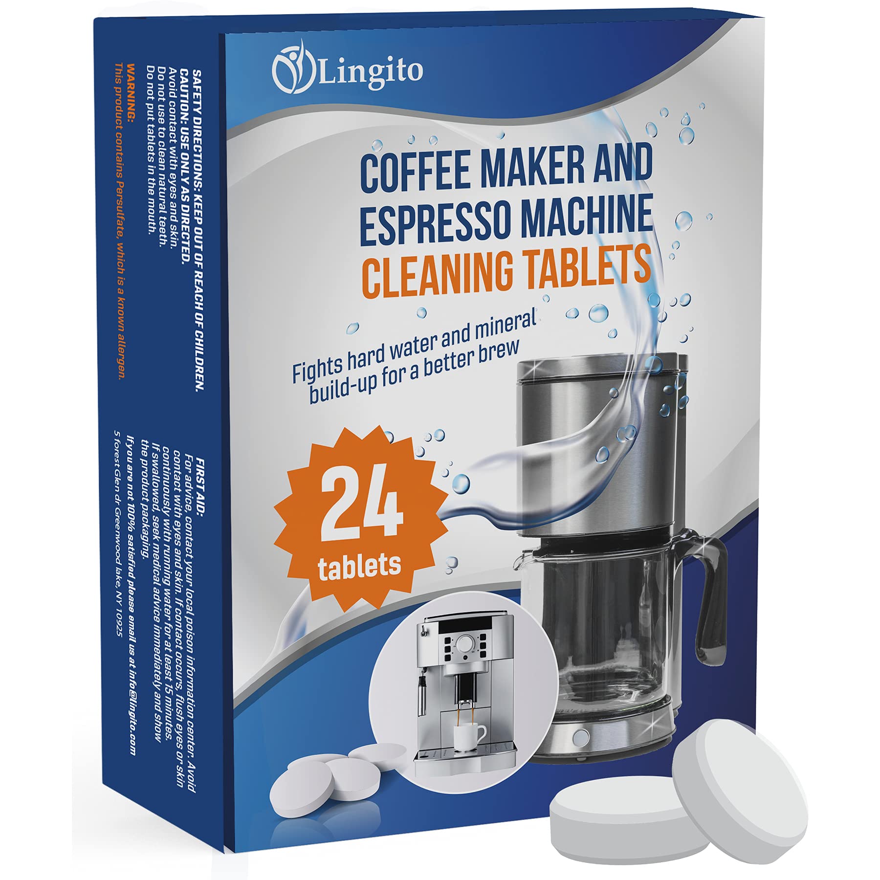 Premium Espresso Machine Cleaning Tablets & Coffee Grinder Cleaner - 24 Pack | Effective Descaling Solution for Coffee Makers & Grinders | Perfect for Home Baristas & Coffee Shops