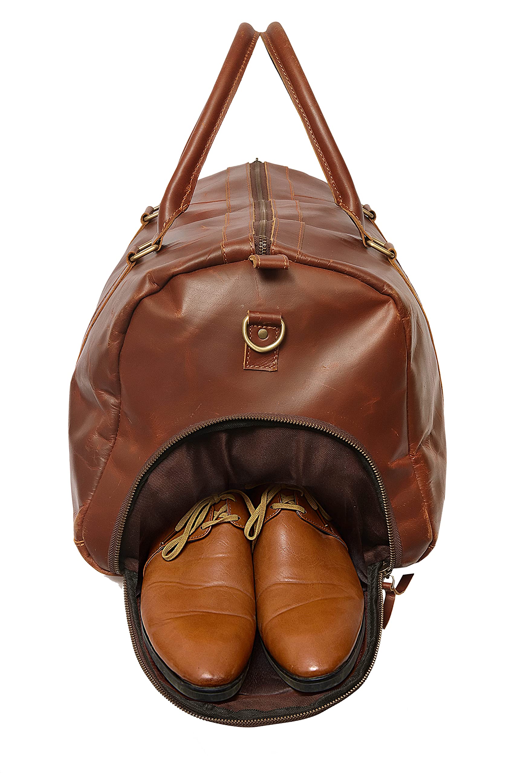 20 Inch Buffalo Leather Duffle Bag for Men - Large Travel Gym Weekender Overnight Carry On Luggage - Perfect for Business Trips, Gym Workouts & Weekend Getaways