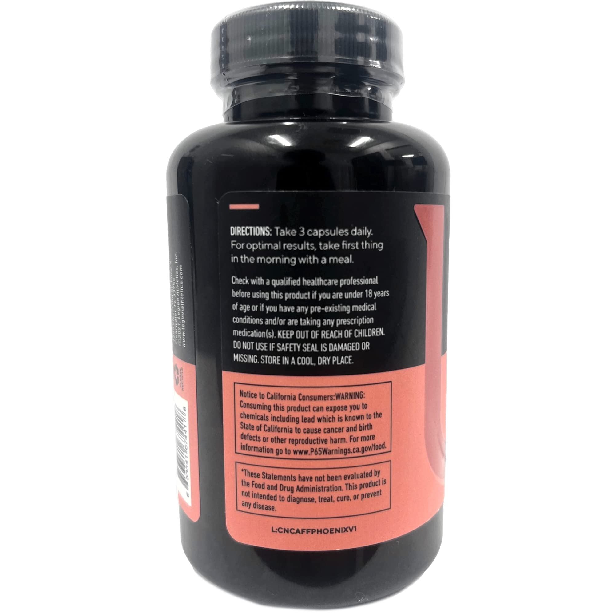 LEGION Phoenix Thermogenic Fat Burner & Weight Loss Supplement - 90 Capsules (30 Servings) with Natural Caffeine for Energy & Metabolism Boost | Ideal for Gym, Workout & Active Lifestyle