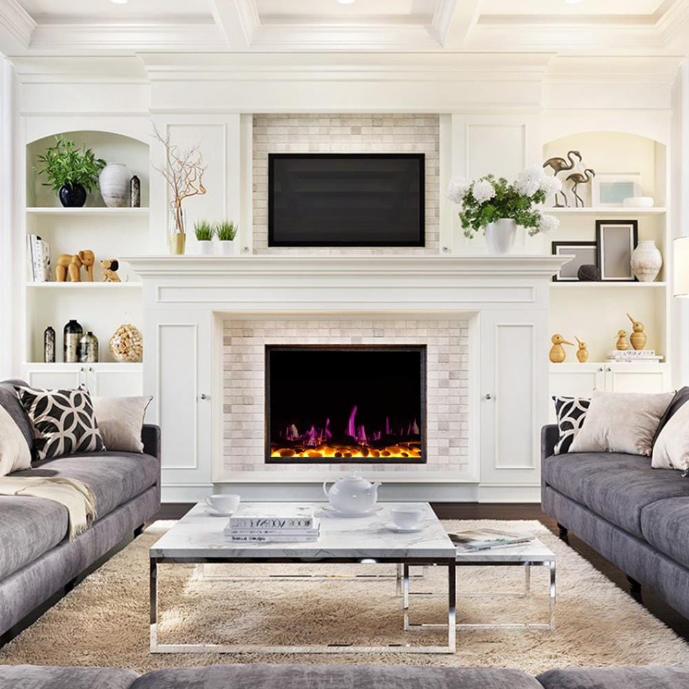 LiteStar Smart Built-In Electric Fireplace Insert with Realistic Flame Effect - Perfect for Living Rooms, Bedrooms & Home Decor