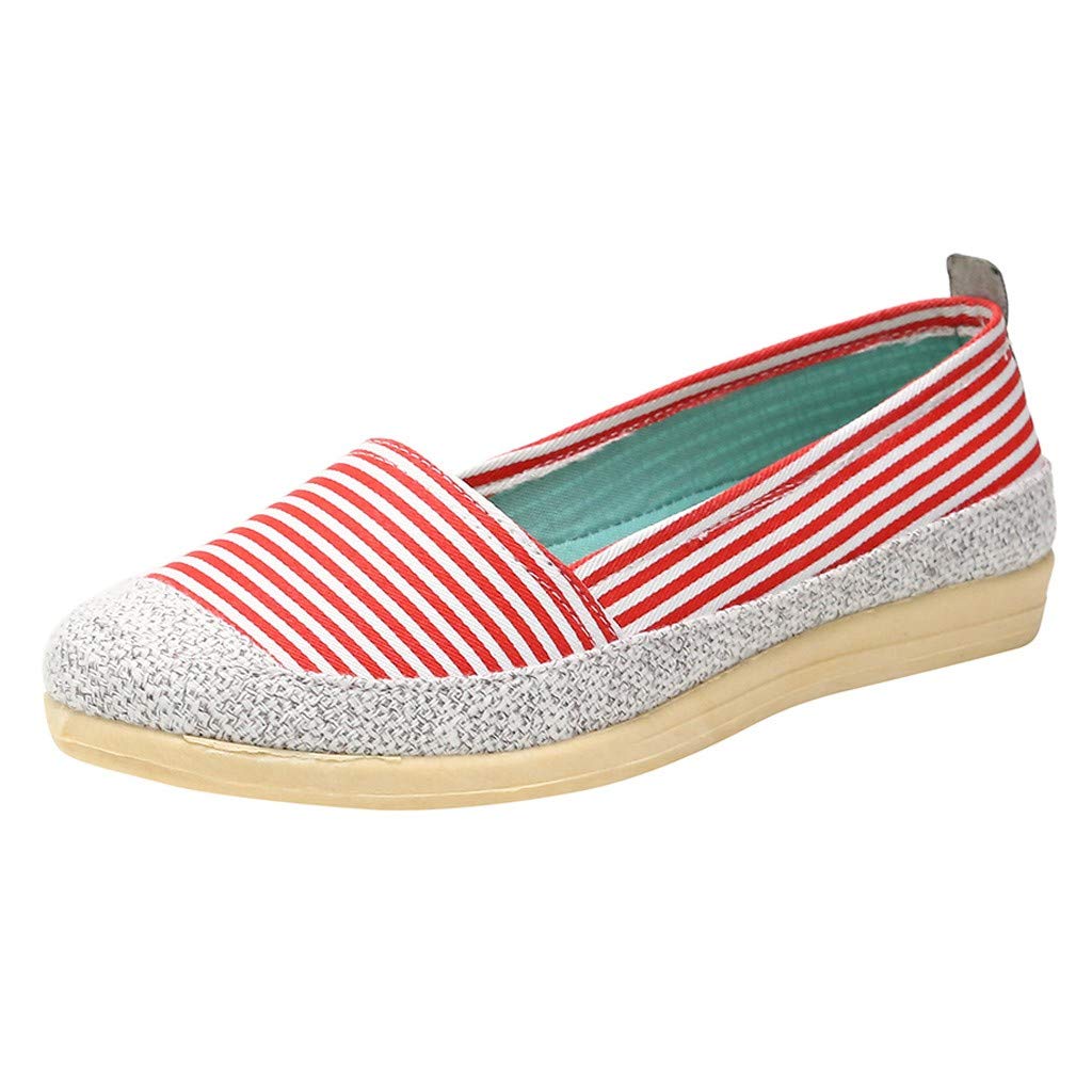 Women's Slip On Flats - Breathable Cotton Fabric Round Toe Casual Shoes for Women | Dressy & Comfortable for Work, Travel & Everyday Wear