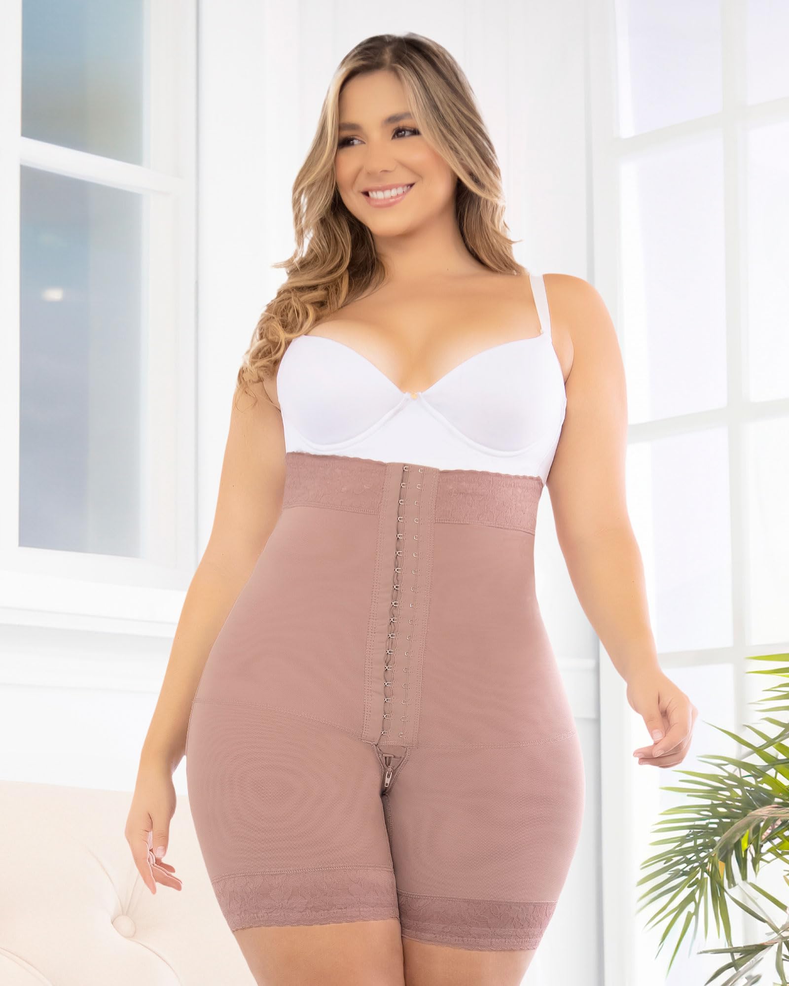 DELIE Fajas Colombianas 346 High Compression Shapewear Shorts - Butt Lifting BBL Shorts with Tummy Control for Waist Training & Body Shaping | Post-Surgery, Workout & Everyday Wear