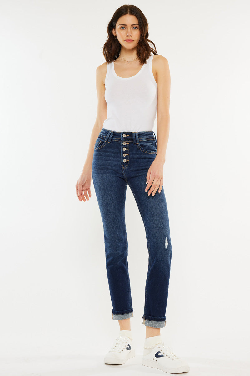 Reese High Rise Slim Straight Leg Jeans for Women - Stretch Denim Pants with Comfortable Fit - Perfect for Casual Wear, Office & Everyday Outfits
