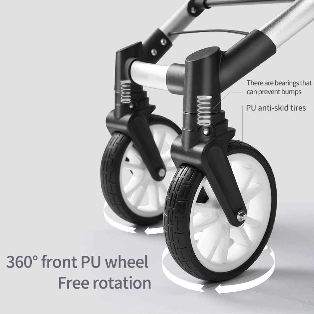 Premium Baby Stroller with Bassinet - Lightweight Foldable Newborn Pram for 0-6 Months (Black) | Perfect for Walks, Shopping & Travel | Safe & Comfortable Infant Stroller