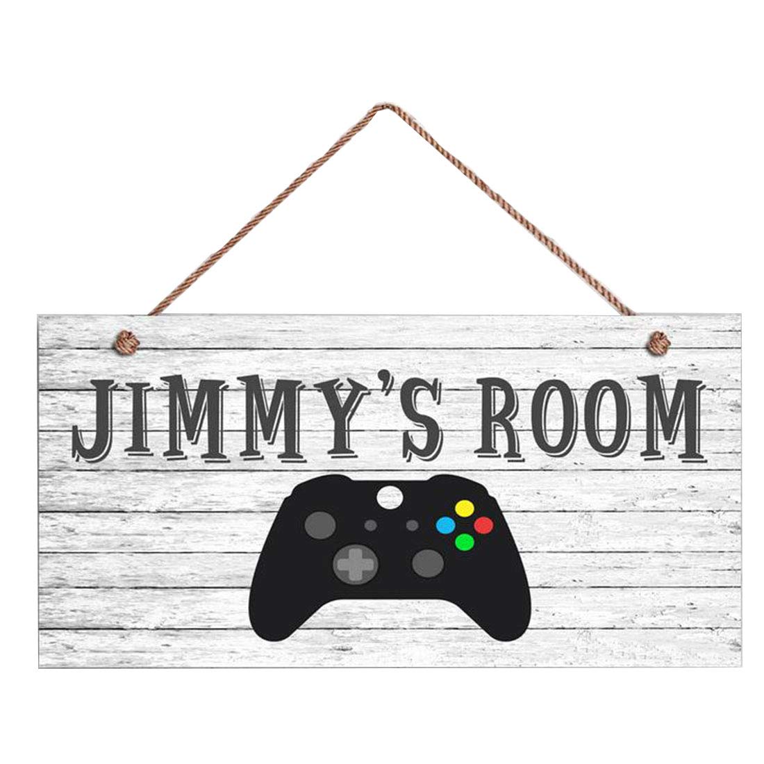 Personalized Gamer Door Sign - Custom Name Rustic Game Controller Plaque - Unique Kids Room Decor for Nursery & Gaming Room