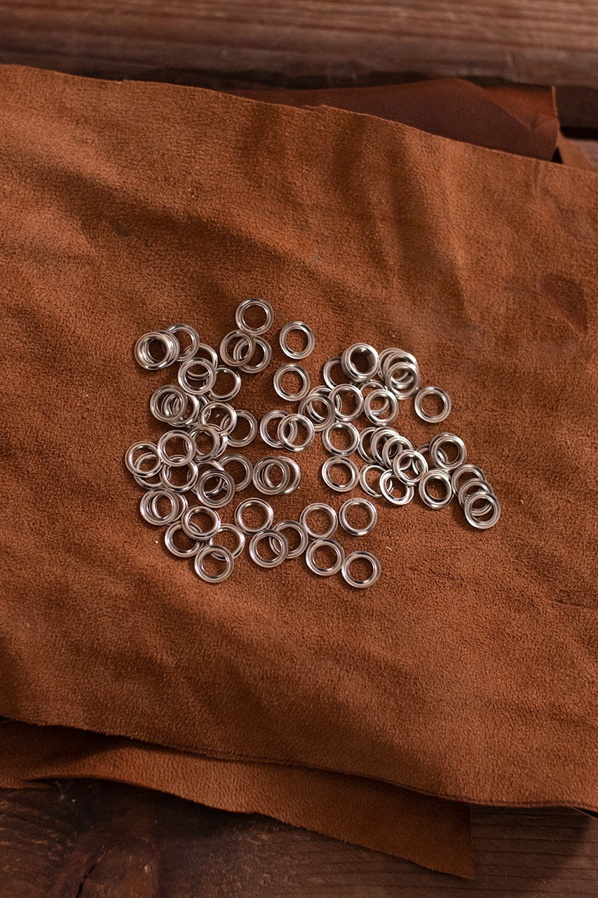 5.7mm Eyelet Ring - 0.5mm Length, 9.6mm Width - Brass/Nickel Metal Fastener for Leather Craft, DIY Projects & Costume Accessories
