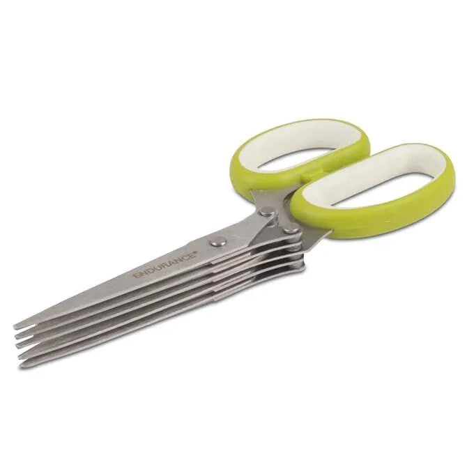 5-Blade Stainless Steel Herb Scissors with Protective Cover - Perfect for Chopping Fresh Herbs, Cooking, and Kitchen Prep
