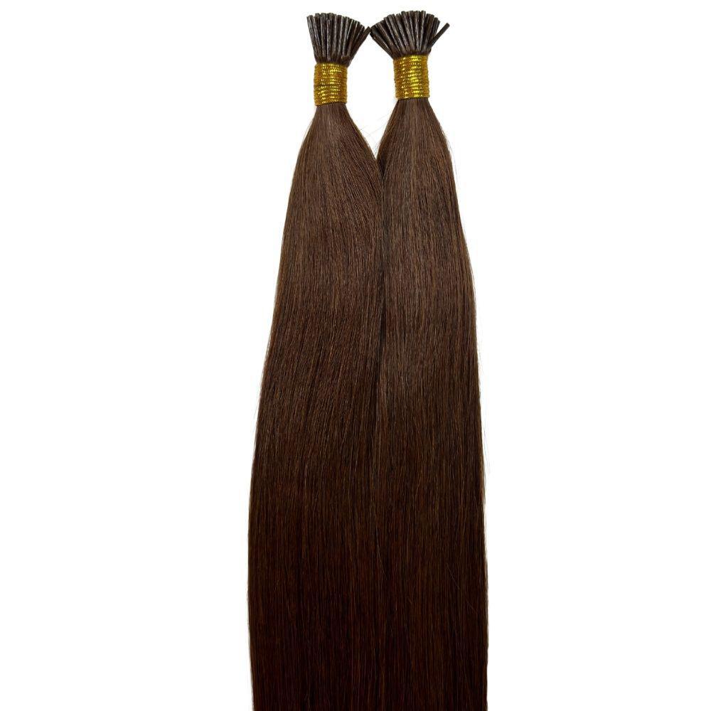 Premium Dark Brown Straight I-Tip Hair Extensions for Length & Volume – Perfect for Parties, Weddings & Everyday Styling