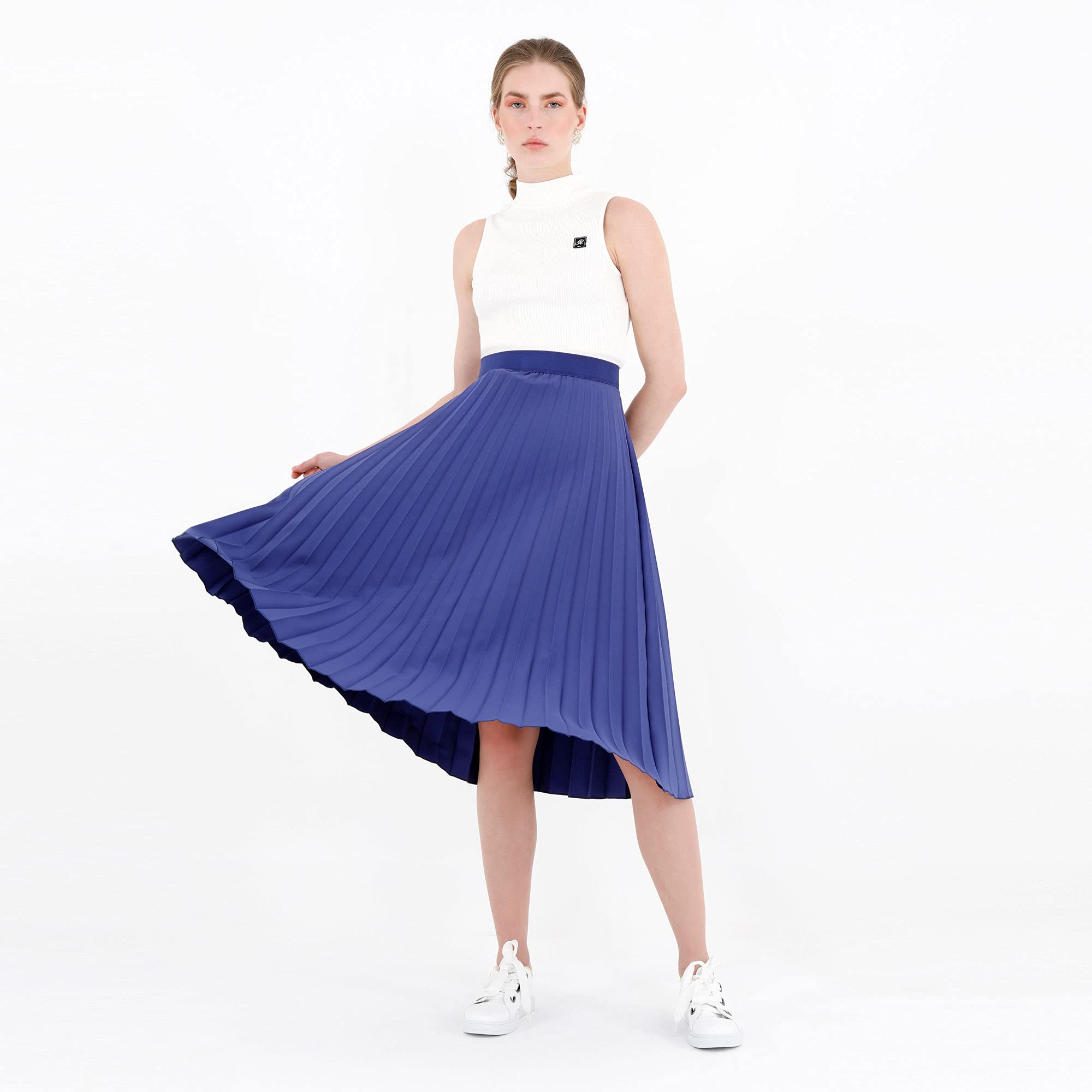 G-Line Midi Skirts for Women - Elegant Pleated High Waisted Knee Length Skirt | Perfect for Office, Date Night & Casual Outfits