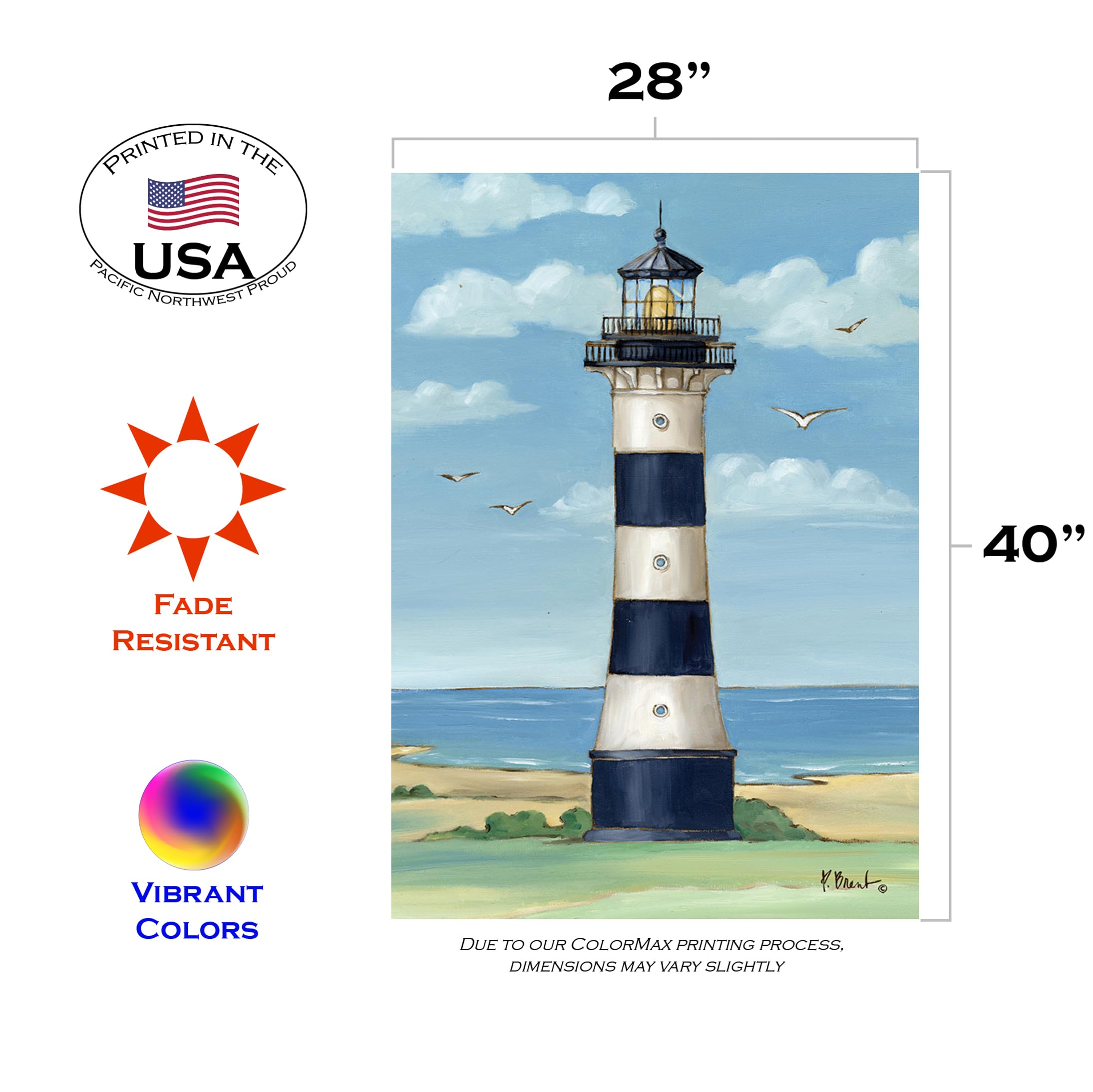 **Toland Home Garden 109856 Cape Canaveral Lighthouse Beach Flag – 28x40 Inch Double-Sided Outdoor Garden Flag for Yard, House, and Coastal Decor – Perfect for Beach-Themed Parties, Coastal Homes, and Summer Backyard Decorations**