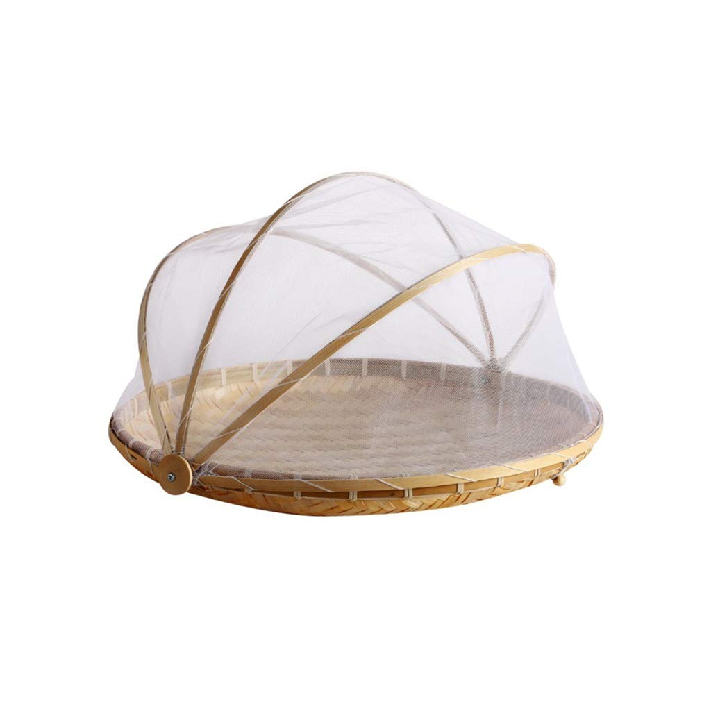 Handmade Bamboo Basket with Bug Net - Picnic & Food Storage