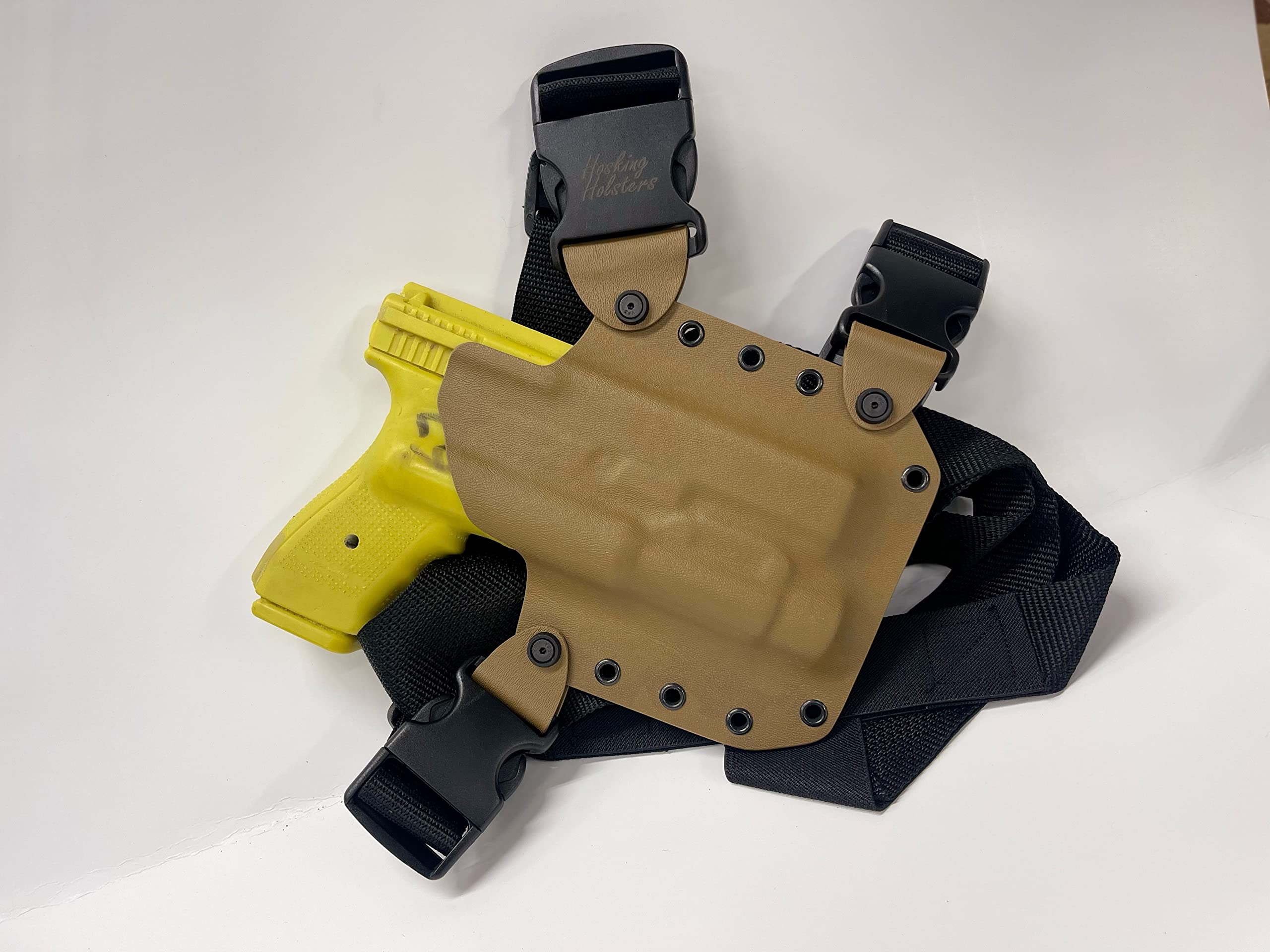 Hosking Chest Holster for Glock Pistols with TLR-1 Light - MAS Coyote Brown Tactical Gun Holster - Perfect for Hunting, Hiking & Outdoor Shooting Activities