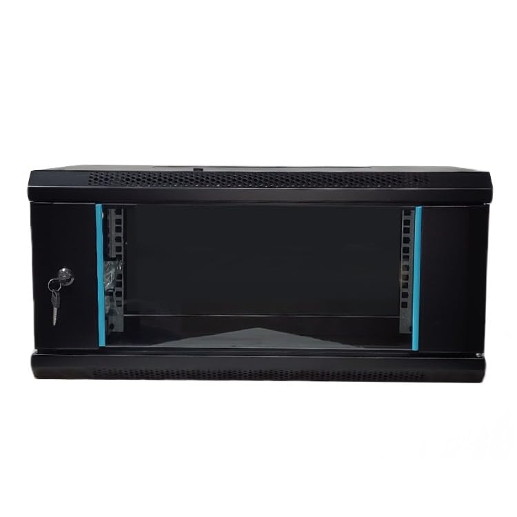9U 450mm Black Wall Mount Data Cabinet - Network Server Rack for IT Equipment & Home Office Use