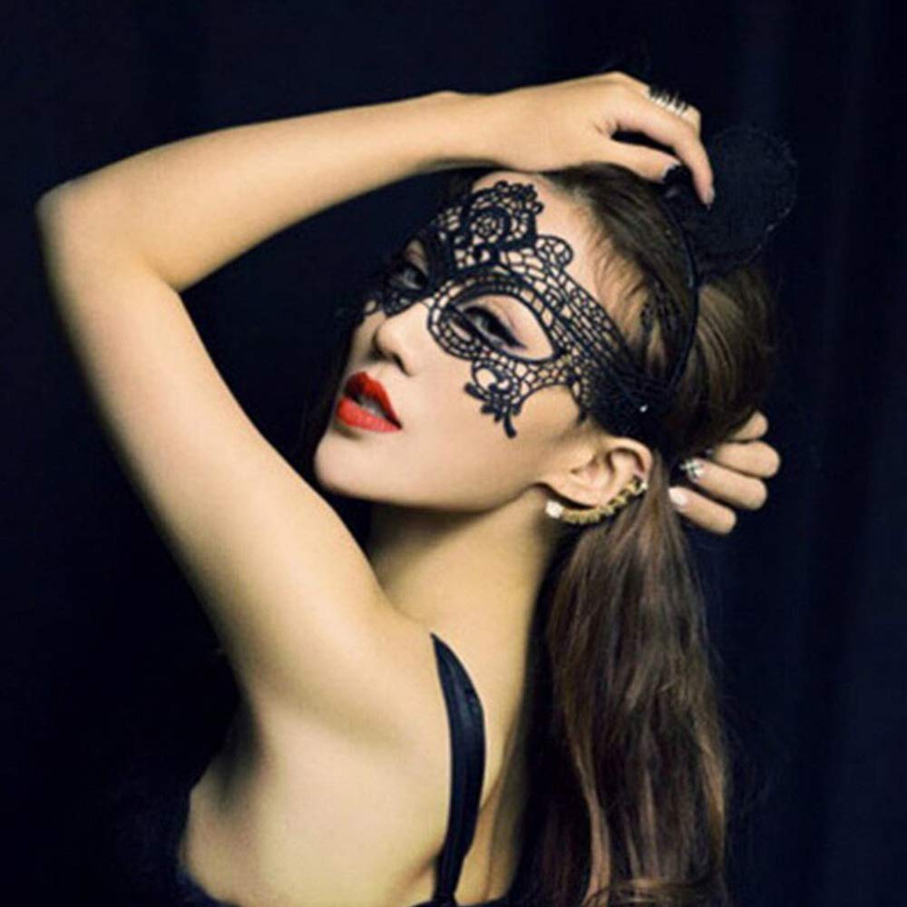 Sexy Lace Sleep Mask - Soft Gentle Eye Cover for Masquerade Ball, Halloween, Cosplay Party - 1 Pack - Perfect for Costume Parties, Themed Events & Sensual Bedtime
