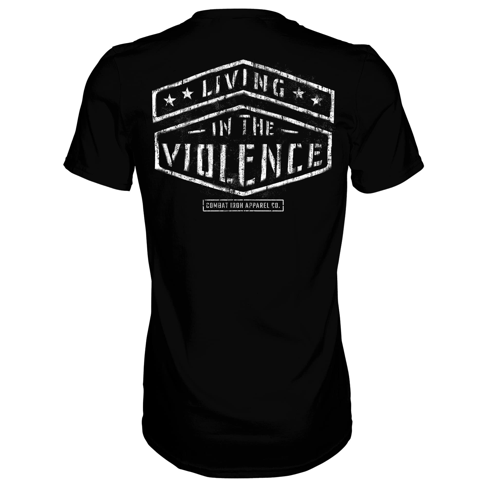 Combat Iron Men's Graphic Tees - Living in The Violence T-Shirt for Men | Streetwear, Casual Wear & Urban Fashion | Soft Cotton Vintage Style Graphic Tee for Everyday Outfits