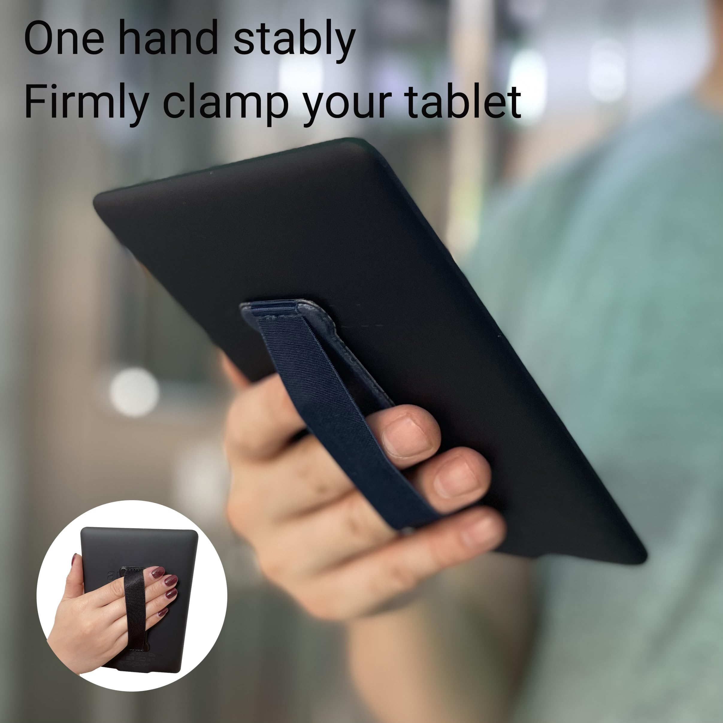 Universal Tablet Hand Holder Strap - Comfortable Grip for iPad, Kindle & Mini Tablets (Blue) | Perfect for Reading, Gaming & Watching Videos