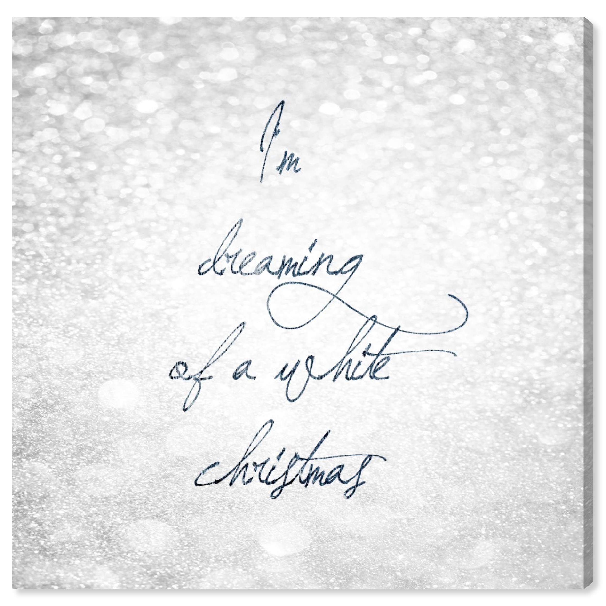 Oliver Gal Artist Co. 'White Christmas' Wall Art Canvas Print - 16x16 Inch Gray & Blue Holiday Home Decor for Living Room, Bedroom & Office
