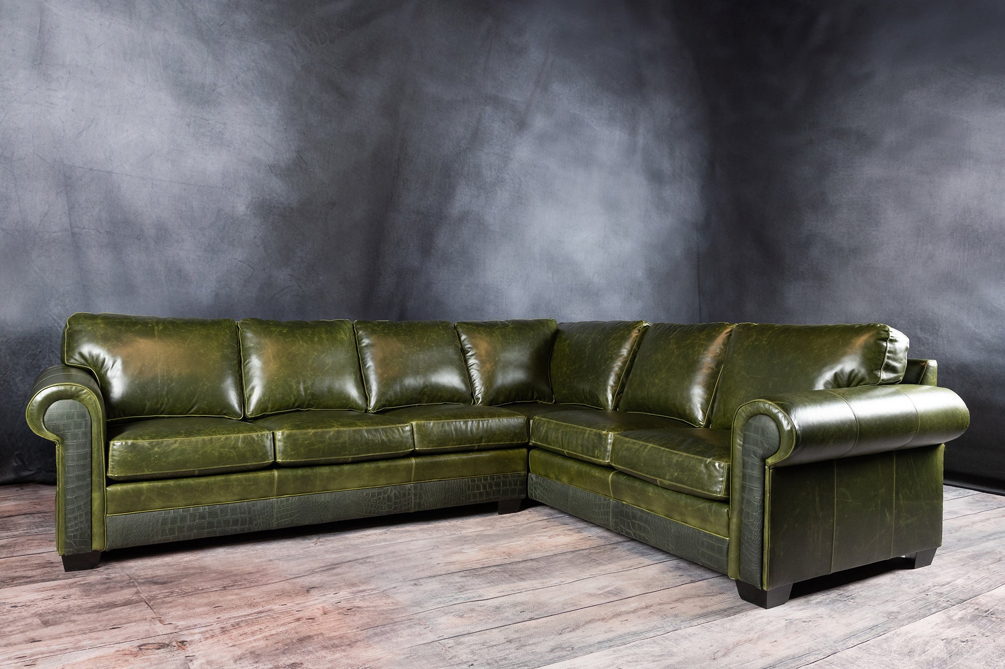 Old West Elite Leather Sectional Sofa - Premium Genuine Leather Couch for Living Room, Lounge & Home Theater - Comfortable & Stylish Modern Furniture