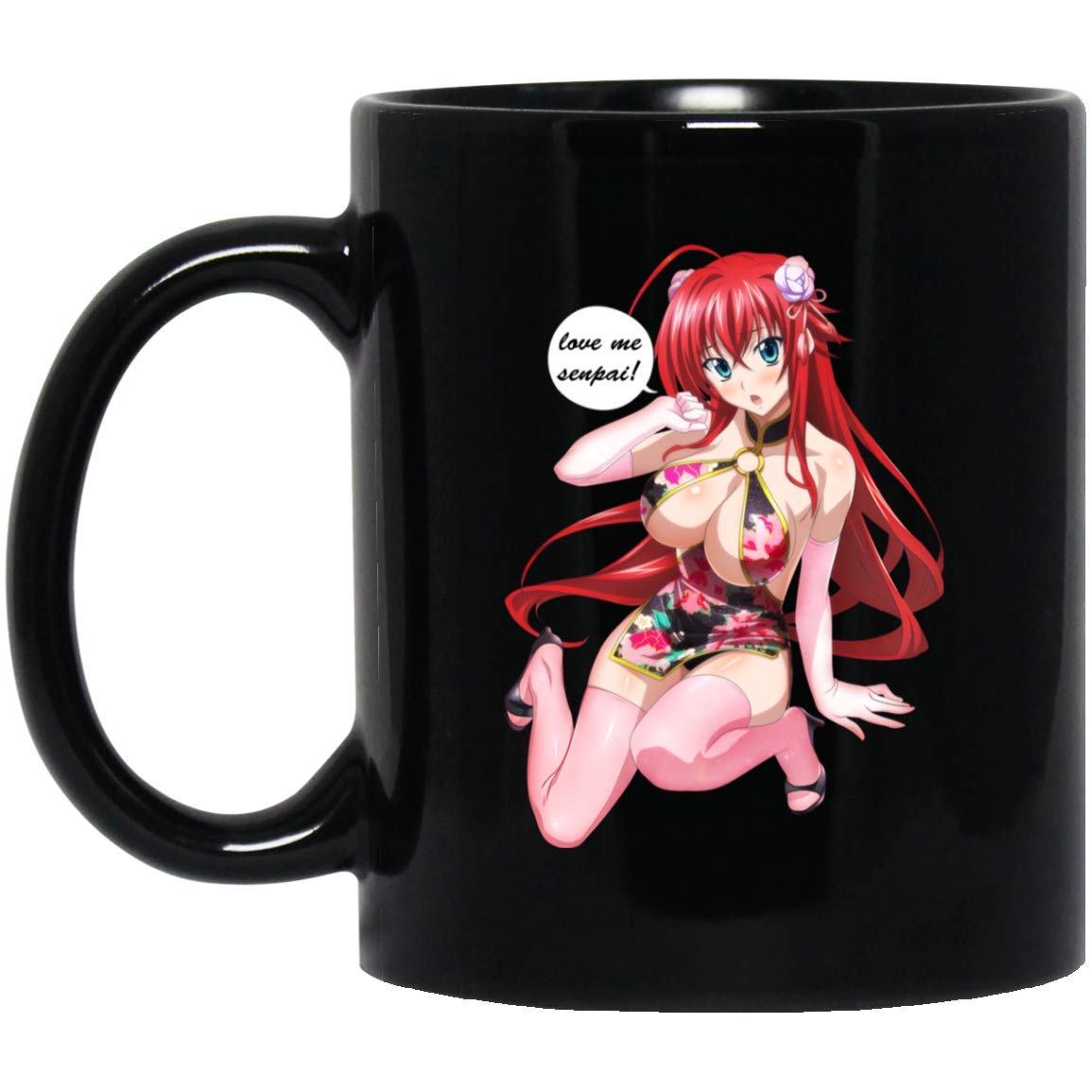 Love Me Senpai Japan Anime Sexy Hentai Beauty Red Hair Girl Coffee Mug - Fan Japan Anime Girls - Xmas Birthday Gifts - Best Gift for Men, Women, Friends - 11 Oz Beer Mug for Home, Office, Party Use
