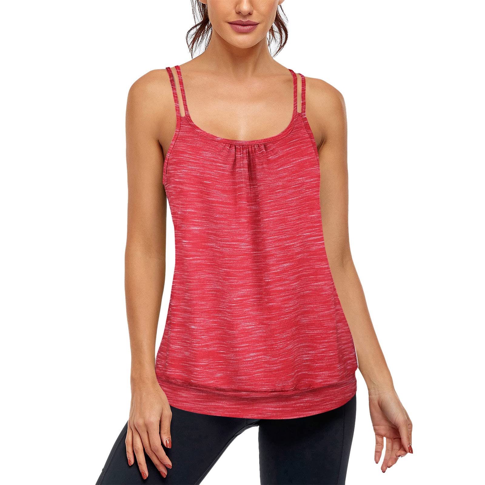 Women's Workout Tank Tops - Sleeveless Criss Cross Casual Tops & Basic Blouses for Yoga, Gym & Summer Fashion
