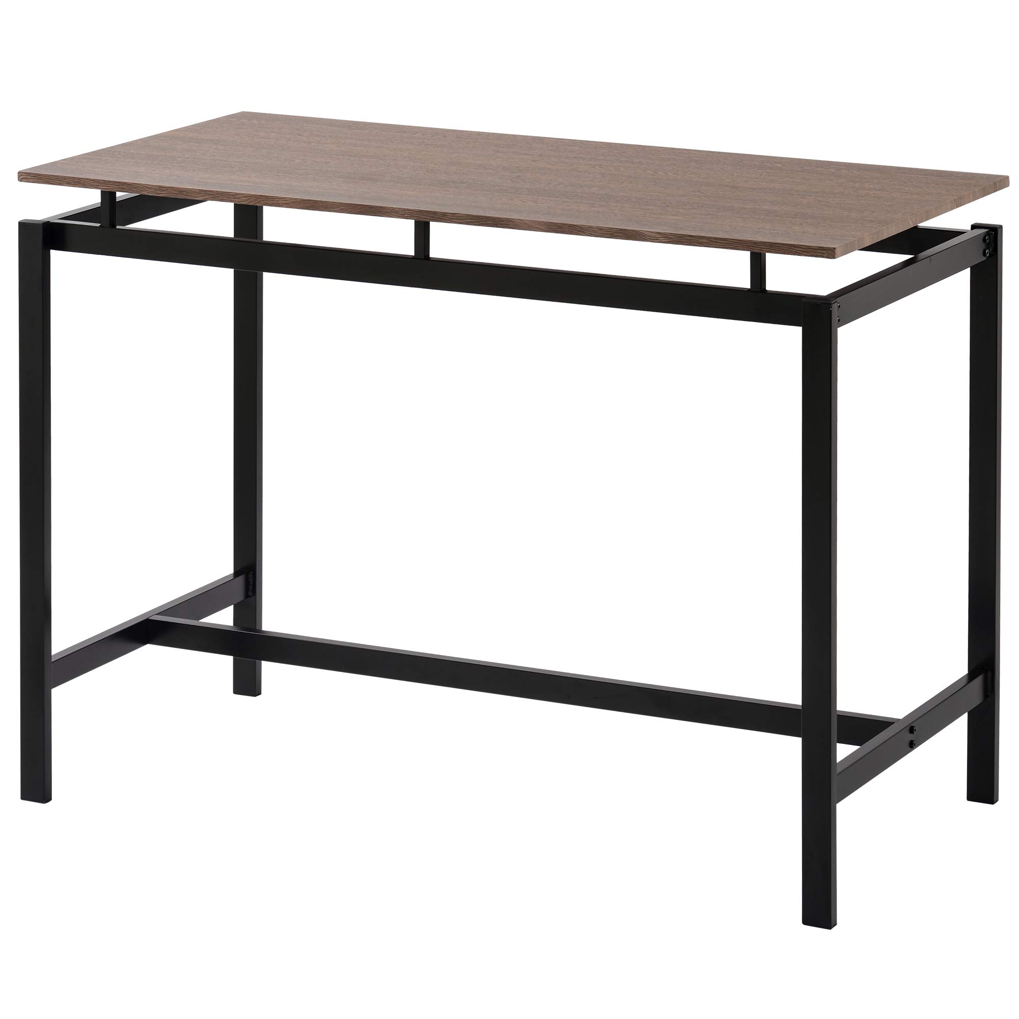 5-Piece Industrial Counter Height Dining Table Set with 4 Bar Stools - Space Saving Rectangular Dark Brown Kitchen Dinette (47.2''L x 23.6''W x 35''H) - Perfect for Small Apartments, Kitchens, Breakfast Nooks & Pub Style Dining