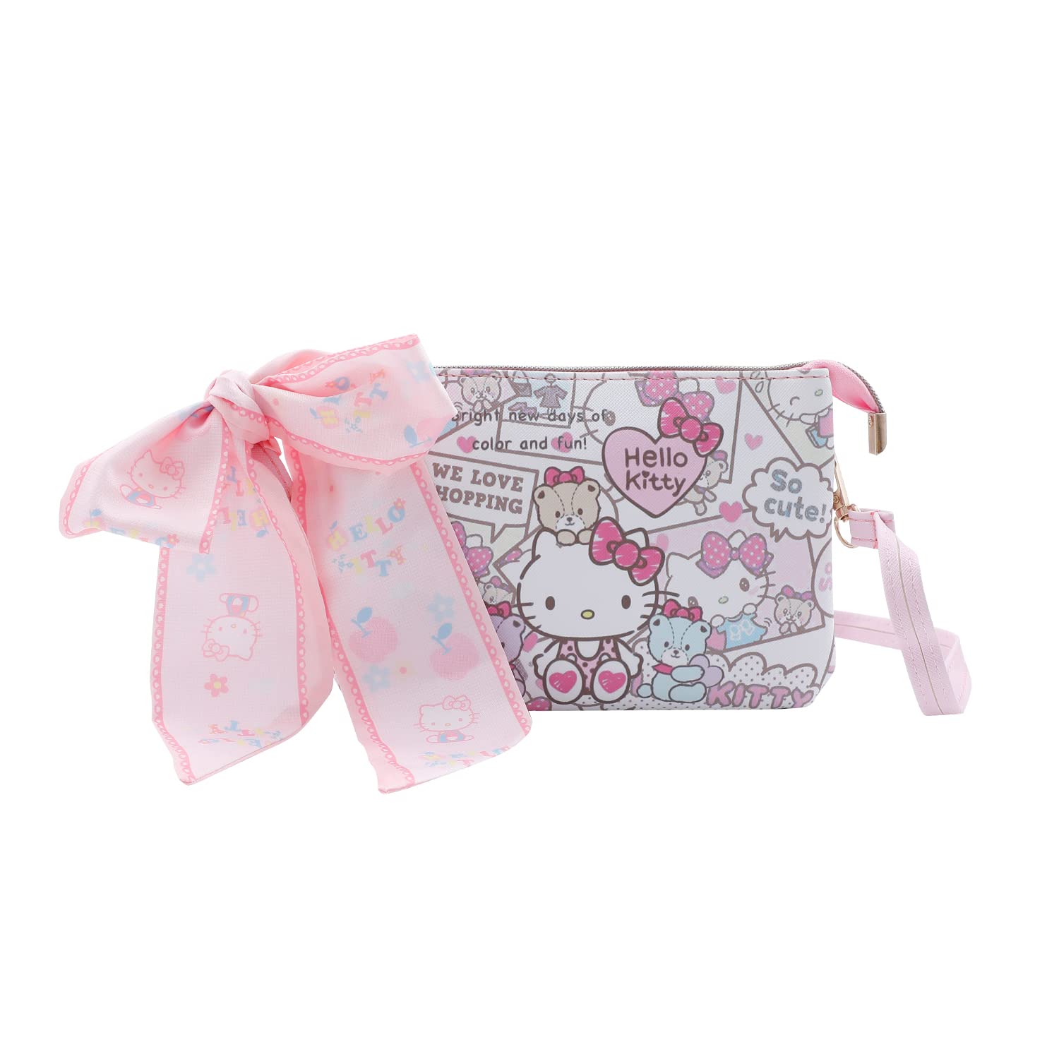 Cute Kitty Cat Crossbody Bag with Ribbon Bow - Fashion Wallet & Coin Purse for Women | Kawaii Cat Themed Handbag for Daily Use, Shopping, and Travel Accessories