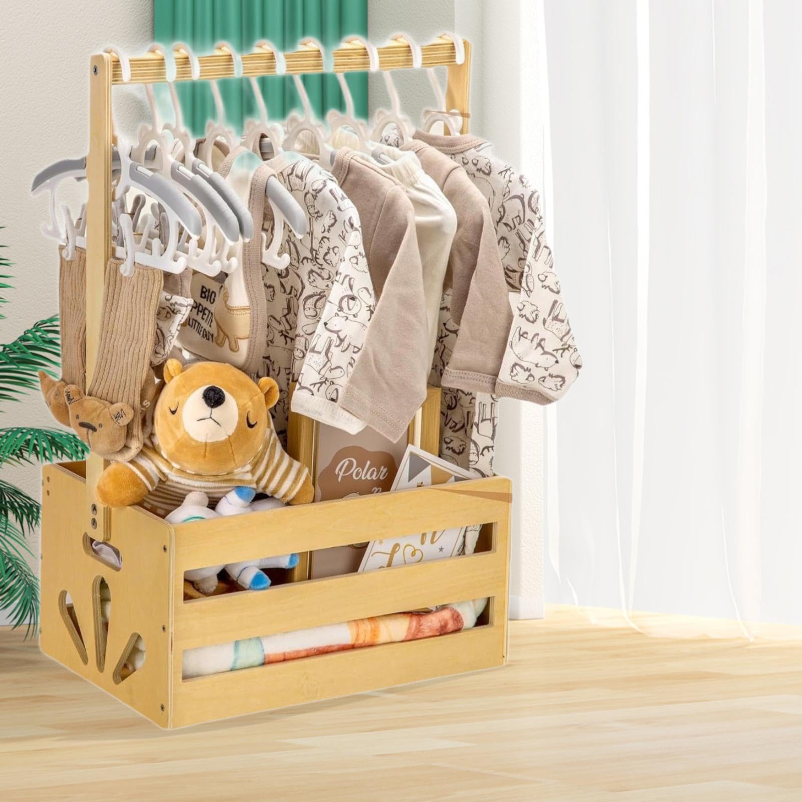 Milageto Baby Shower Gift Basket - Portable Storage Crate & Hamper for Newborn Boys & Girls - Perfect for Nursery Organization, Baby Shower Gifts & Home Decor